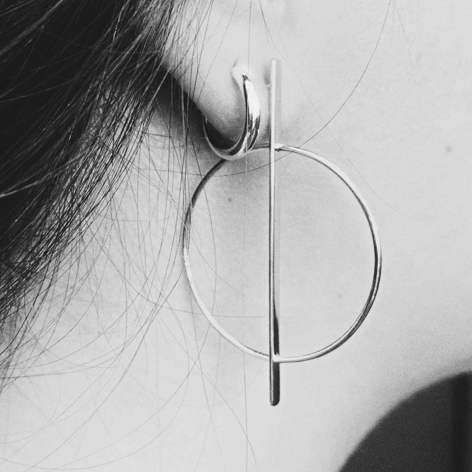 EVELYNE-M ATMOS | Dual Overturn - Stud Earring - Silver
