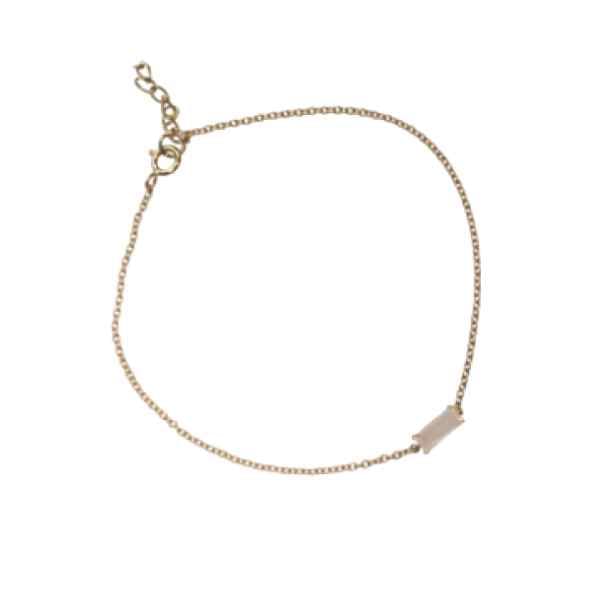 EVELYNE-M 16-18cm BAGUETTE | Paper Moonstone One - Bracelet - 18 Karat Gold
