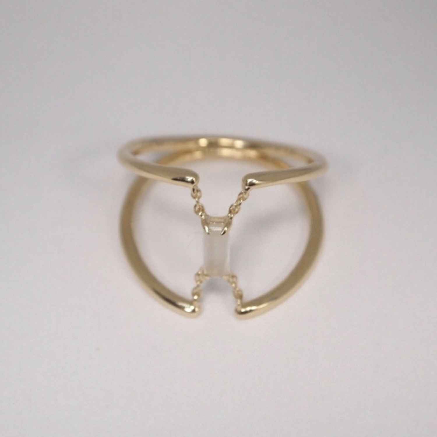 EVELYNE-M BAGUETTE | Paper Moonstone Trapeze - Ring - 18 Karat Gold