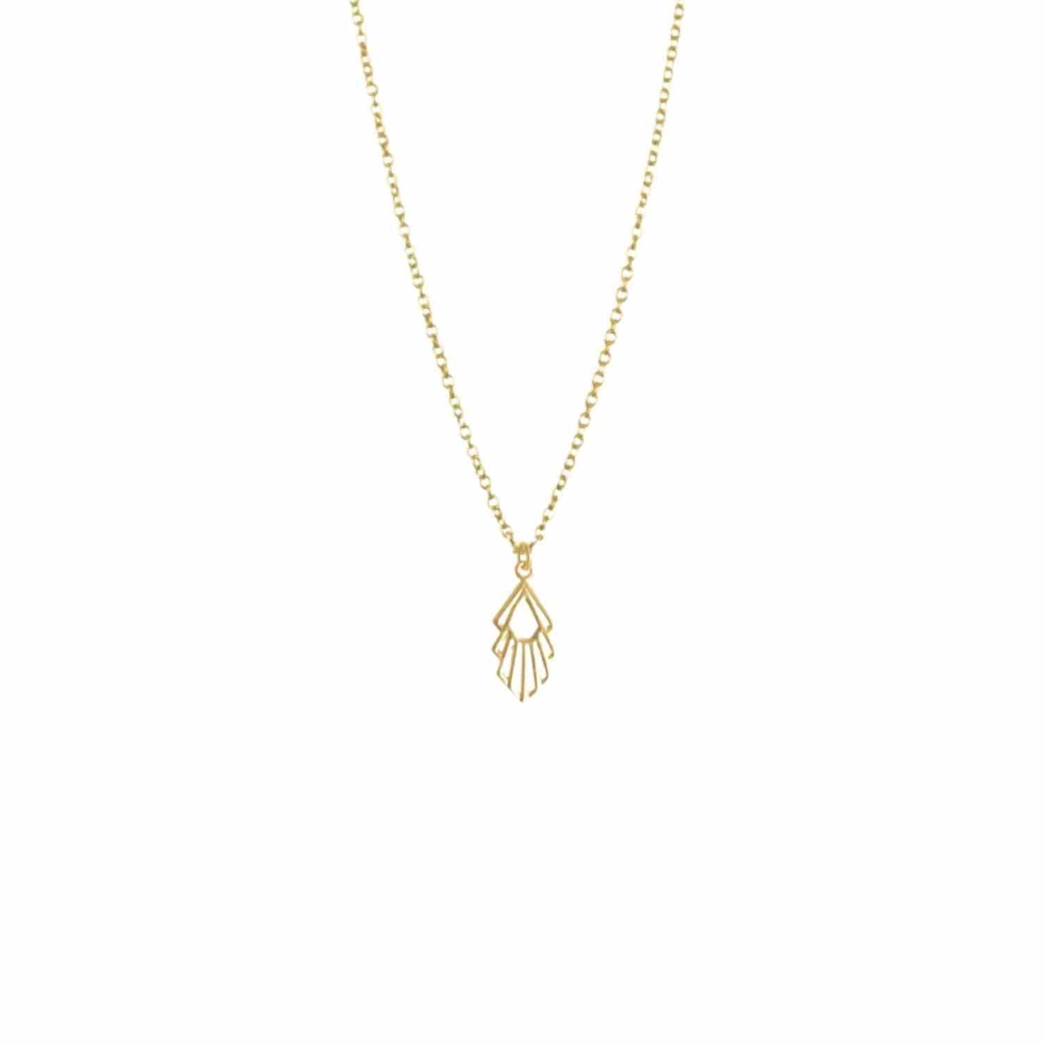 EVELYNE-M 45cm BAGUETTE | Radiant Fans Small - Necklace - Gold