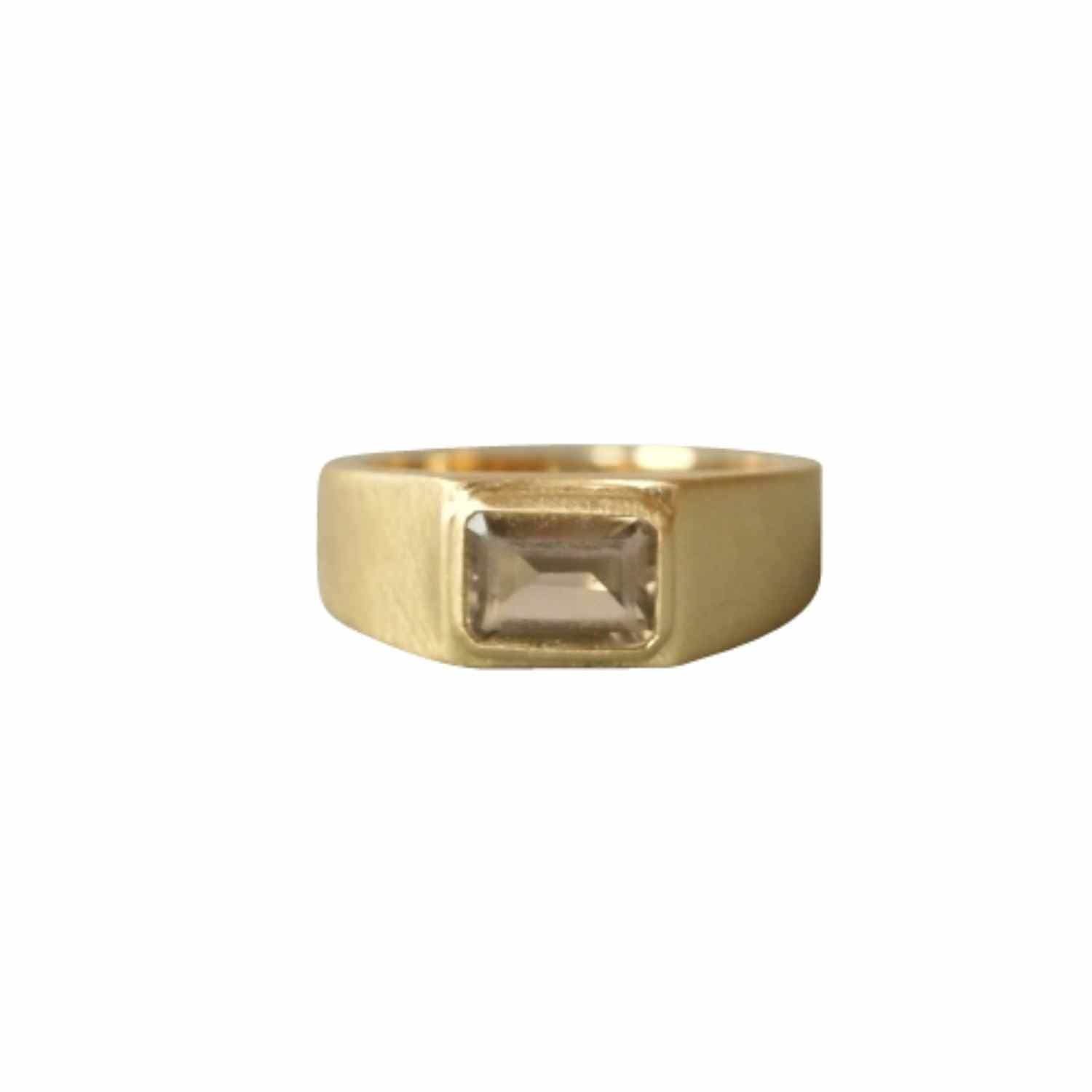 EVELYNE-M BAGUETTE | Smokyquartz - Ring - 18 Karat Gold