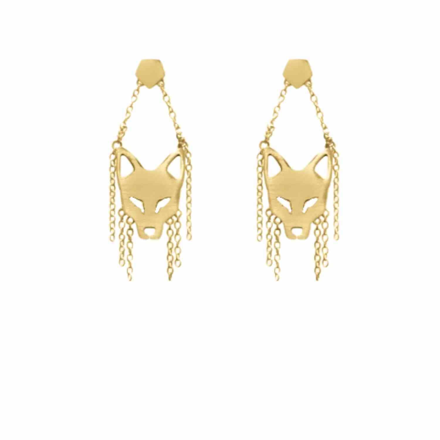 EVELYNE-M CITYFOX | Head Trapeze - Stud Earring - Gold
