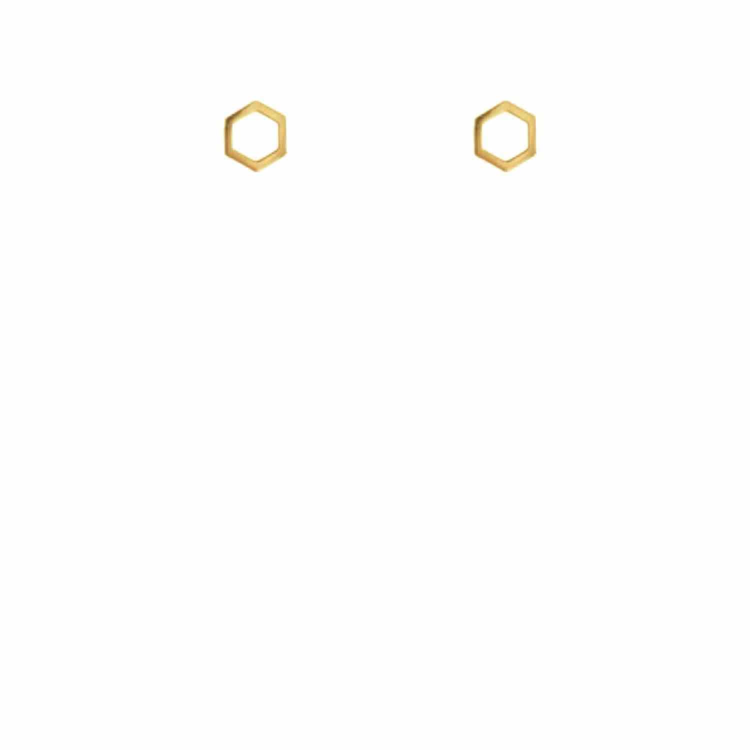 EVELYNE-M CLEOMETRA | Hexagon Outline - Stud Earring - Gold