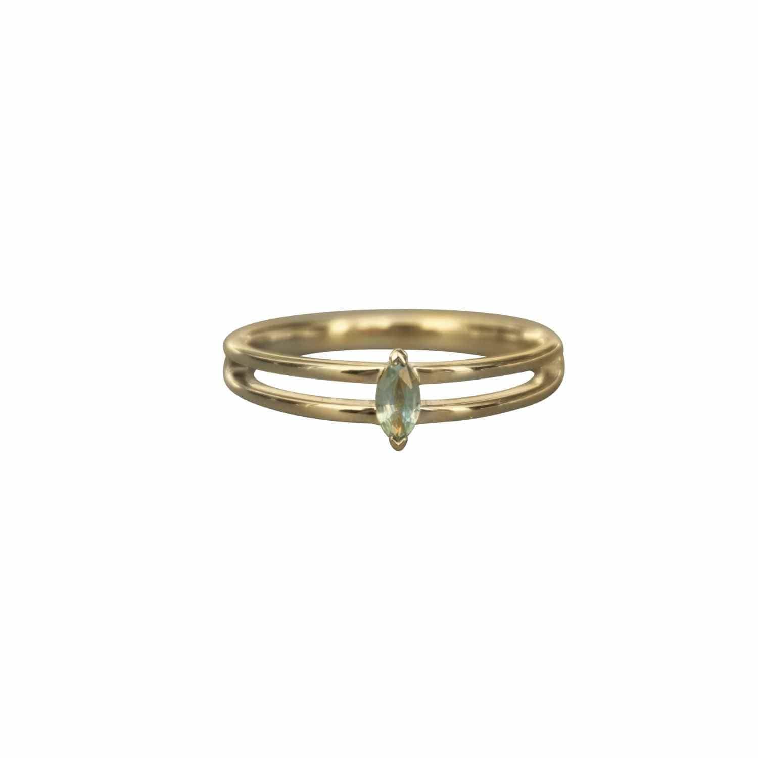 EVELYNE-M CLEOMETRA | Marquise Small Light Green Sapphire - Ring - 18 Karat Gold (LIMITED EDITION)