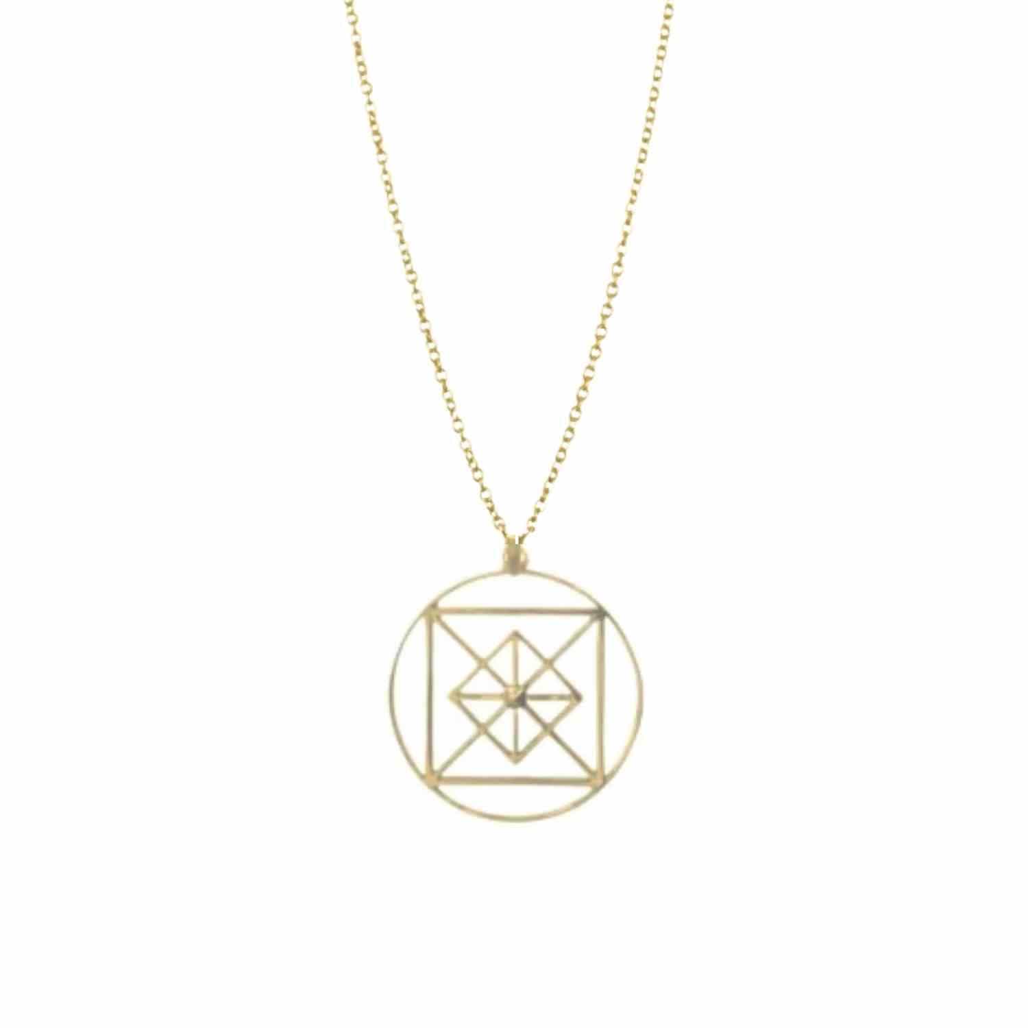 EVELYNE-M CLEOMETRA | Pyramid Geometry - Necklace - Gold