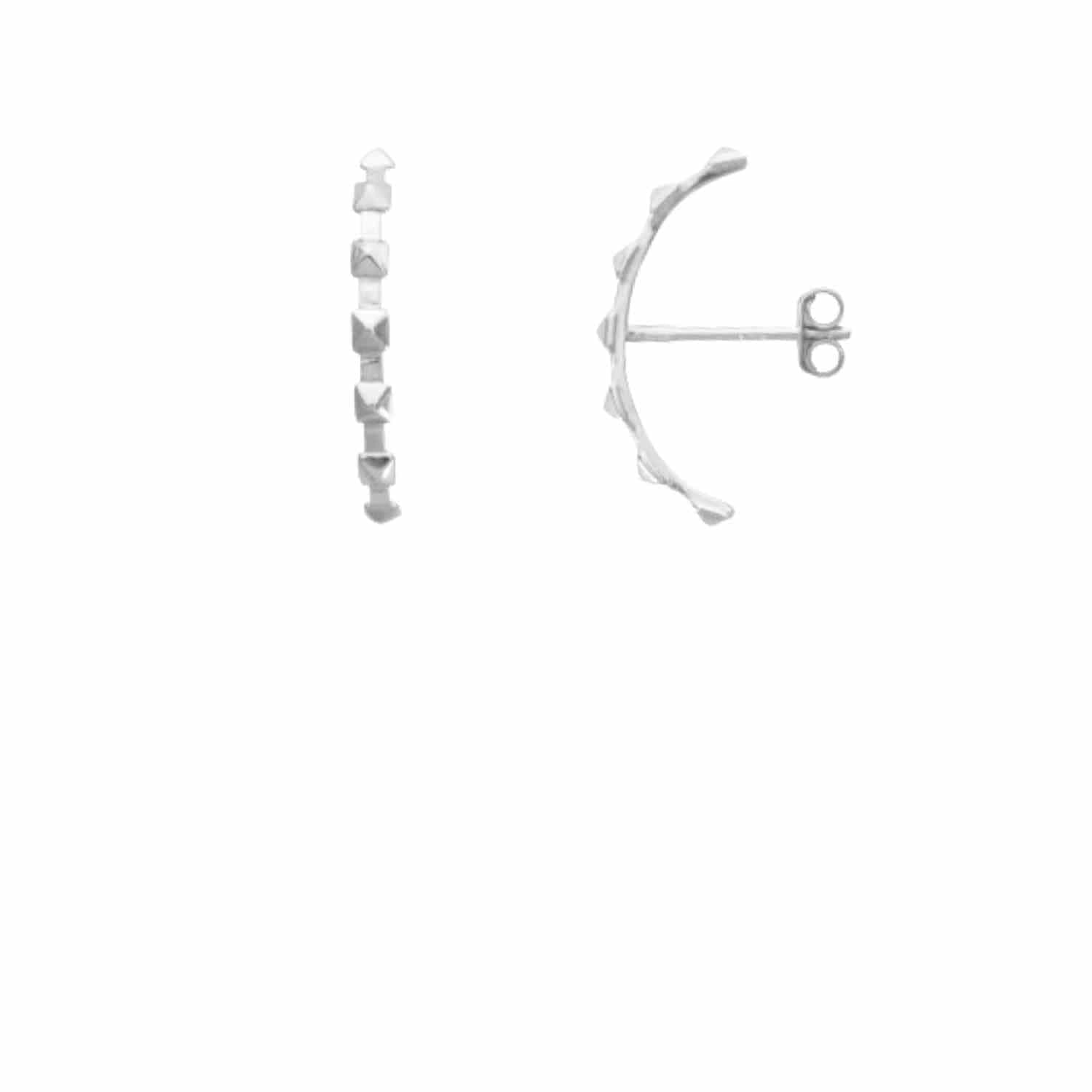 EVELYNE-M CLEOMETRA | Pyramid Rivets Row - InEar Stud - Silver