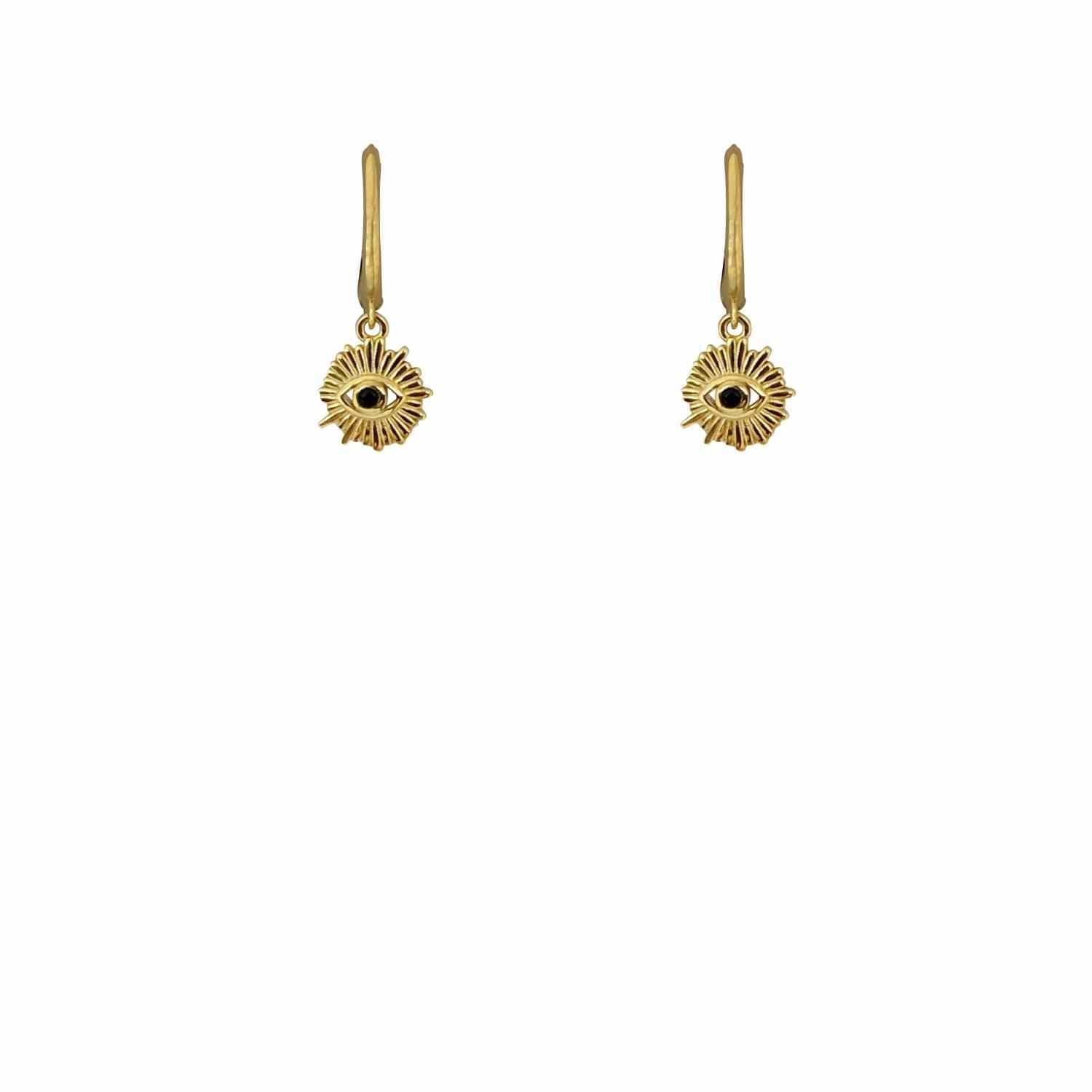 EVELYNE-M CLEOMETRA | Sun 3rd Onyx Eye - Creole Hoop - Gold