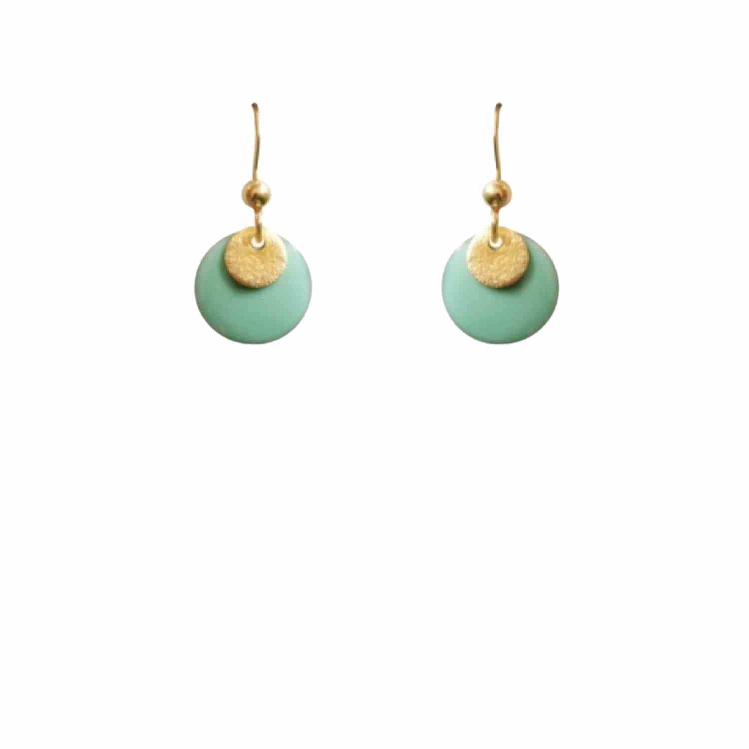 EVELYNE-M Paar / Mint COSMIC SPOT | Enamel Midi Color/Sunbeam - Earring - Gold