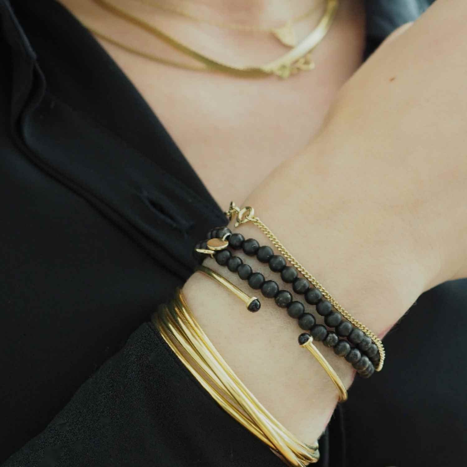 EVELYNE-M CURB | Classic Slim - Bracelet - Gold