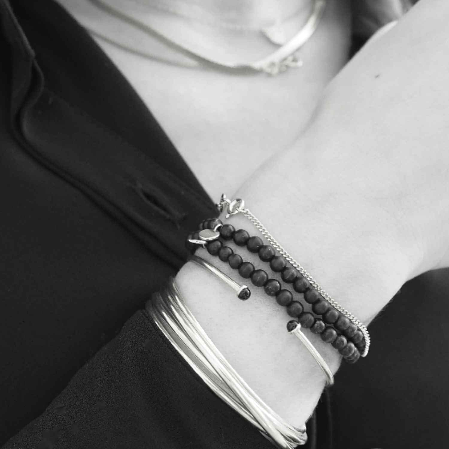 EVELYNE-M CURB | Classic Slim - Bracelet - Silver