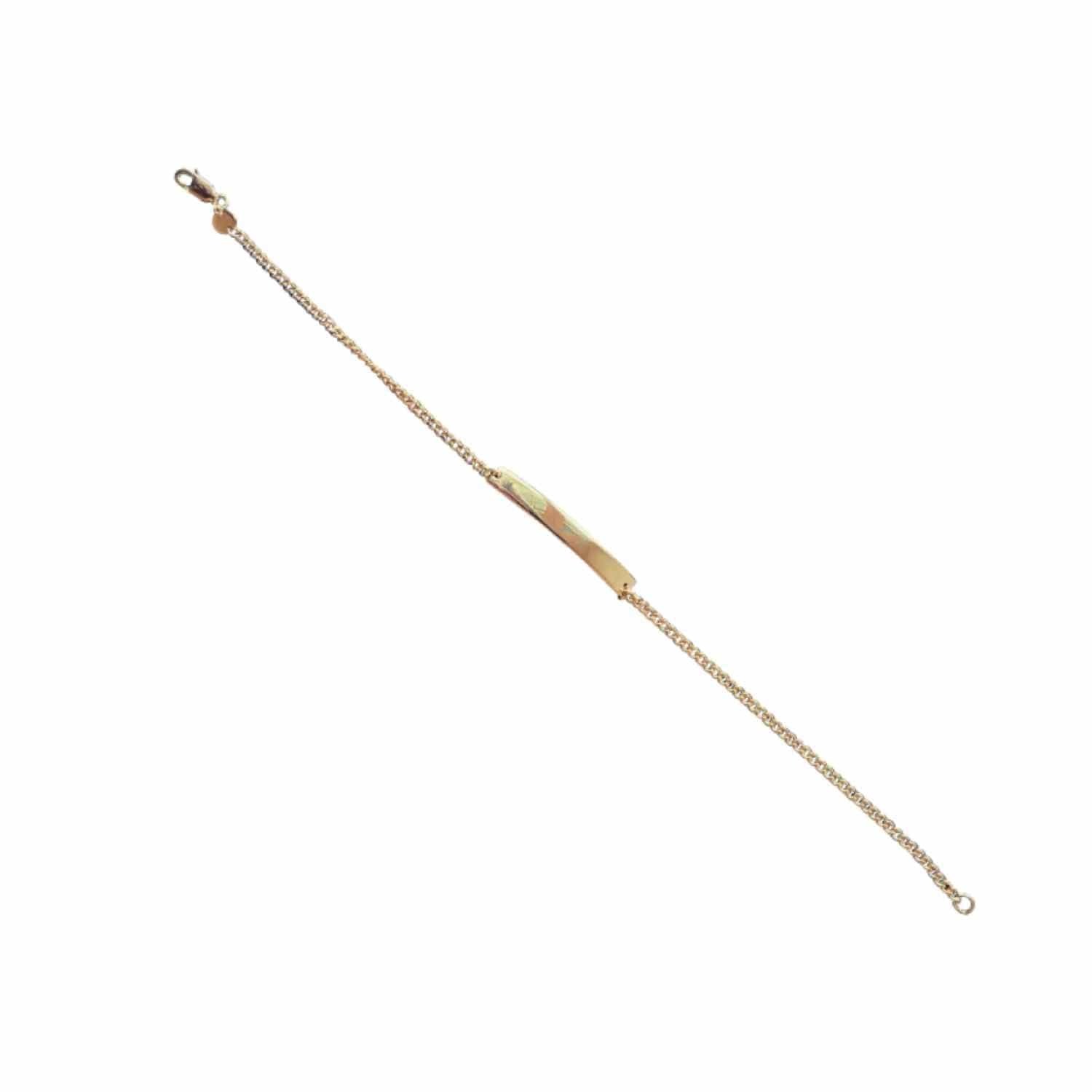 EVELYNE-M CURB | Plaque Slim Long - Bracelet - Gold