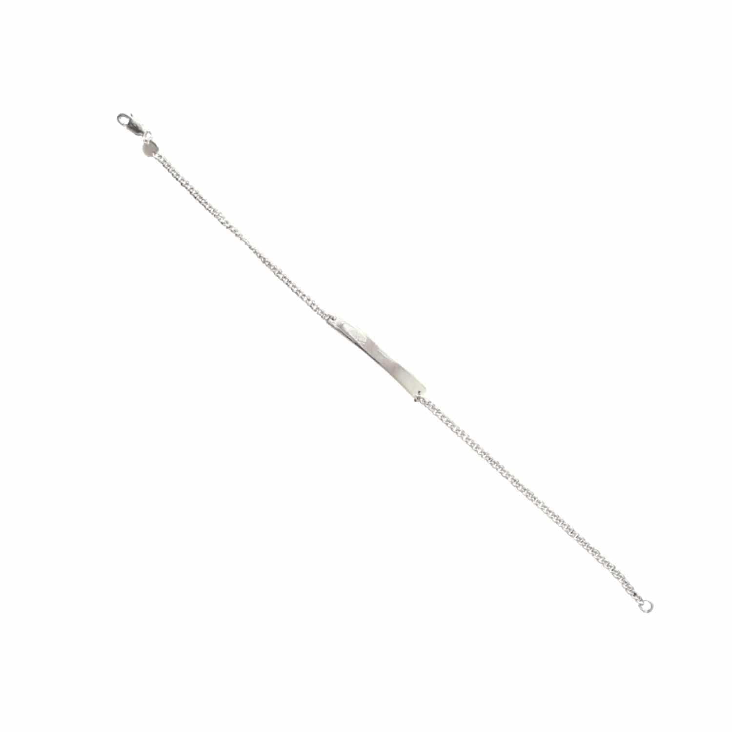 EVELYNE-M CURB | Plaque Slim Long - Bracelet - Silver