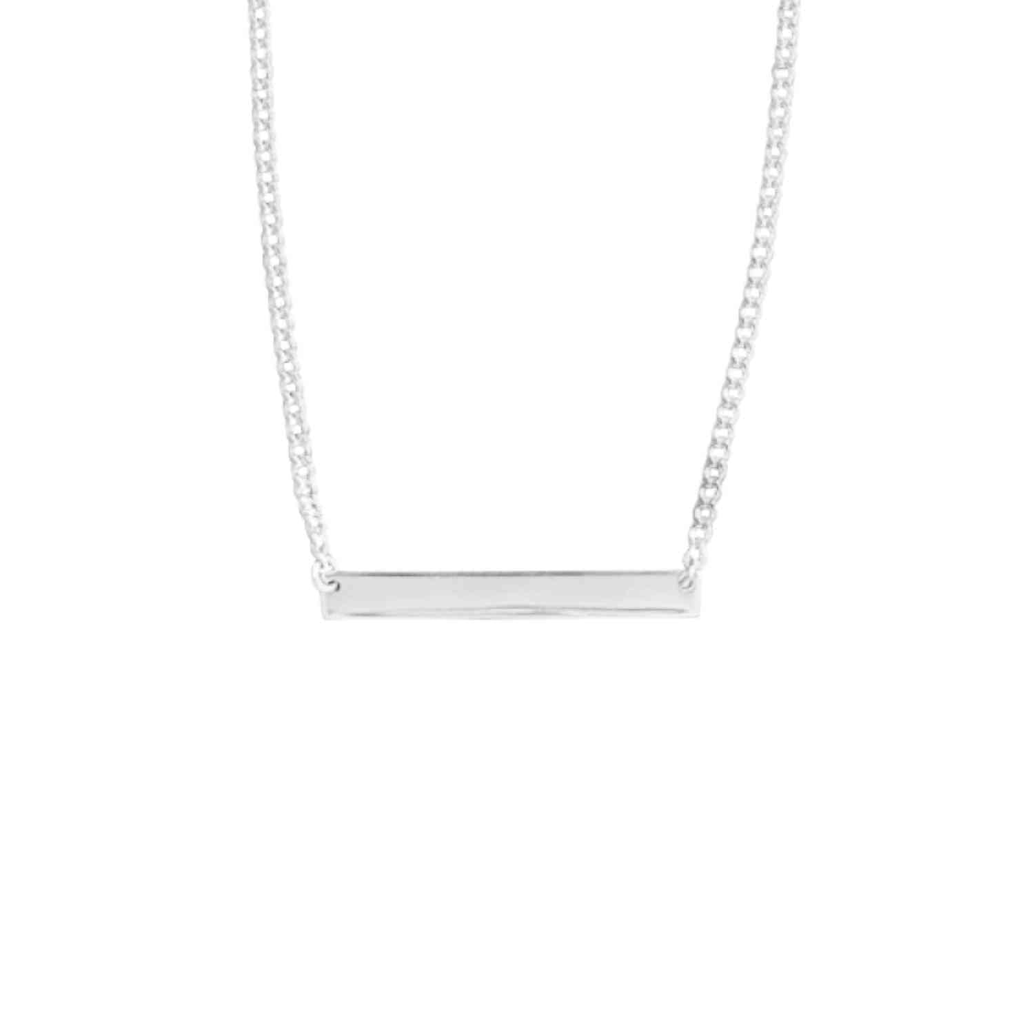 EVELYNE-M 55cm CURB | Plaque Slim Long - Necklace - Silver