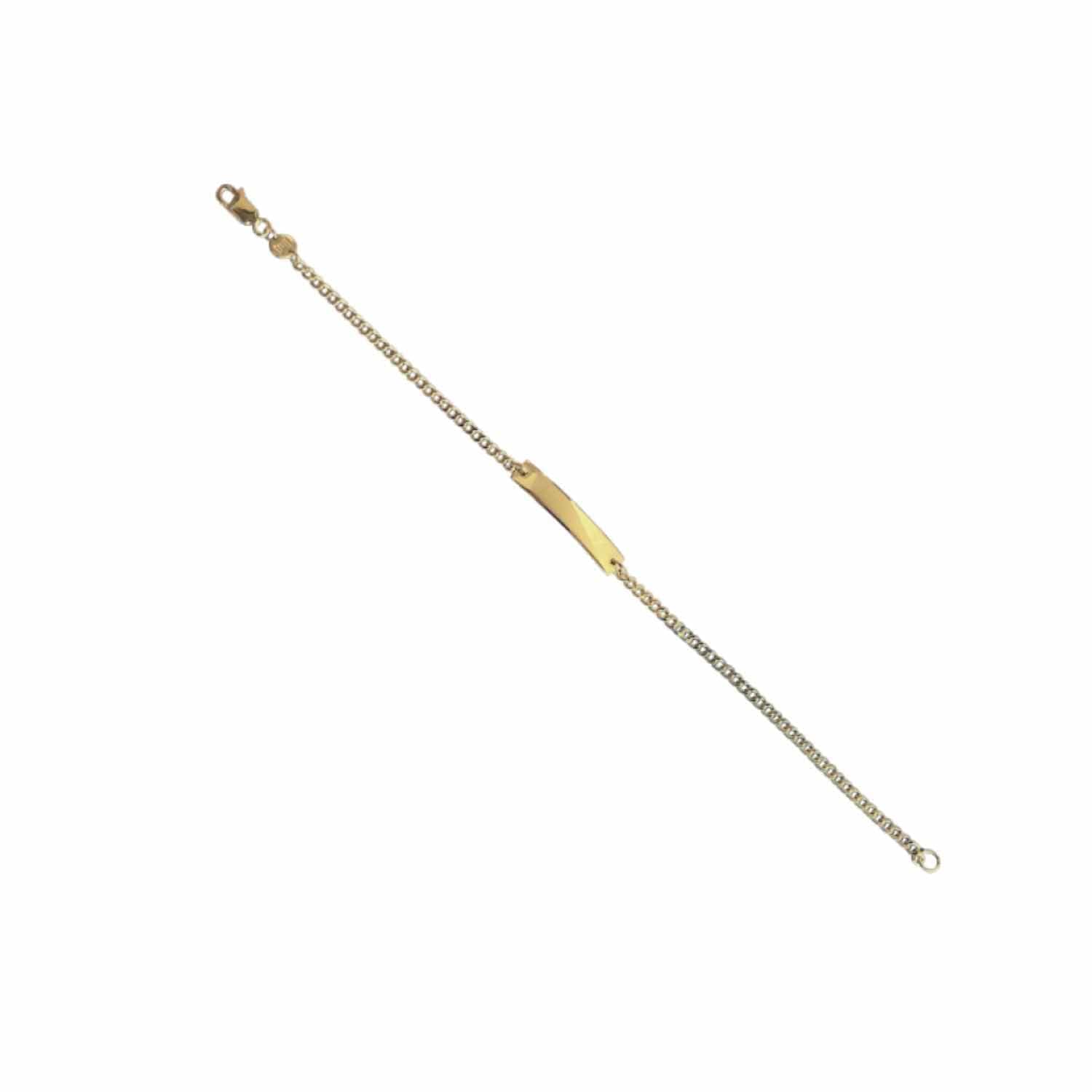 EVELYNE-M CURB | Plaque Slim Short - Bracelet - Gold