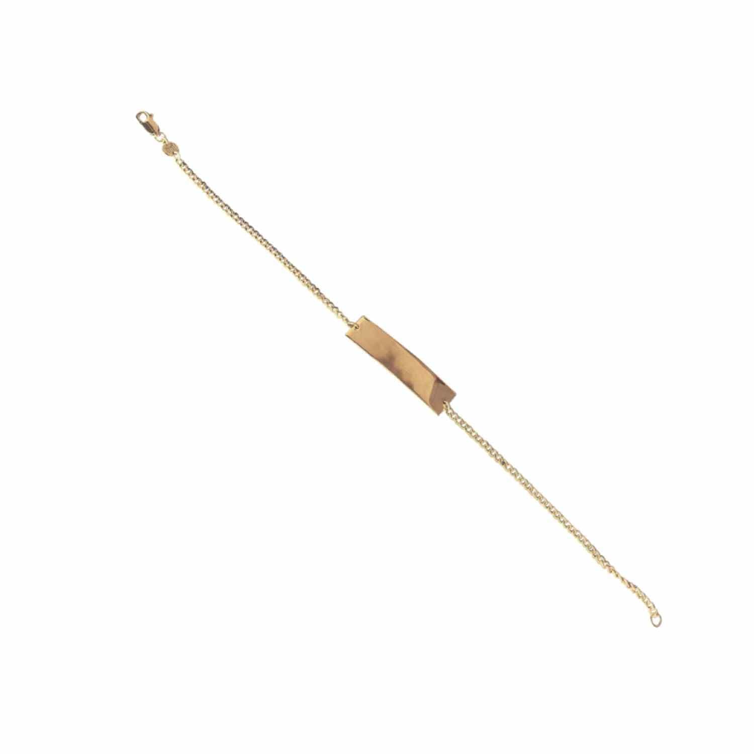 EVELYNE-M CURB | Plaque Wide Long - Bracelet - Gold