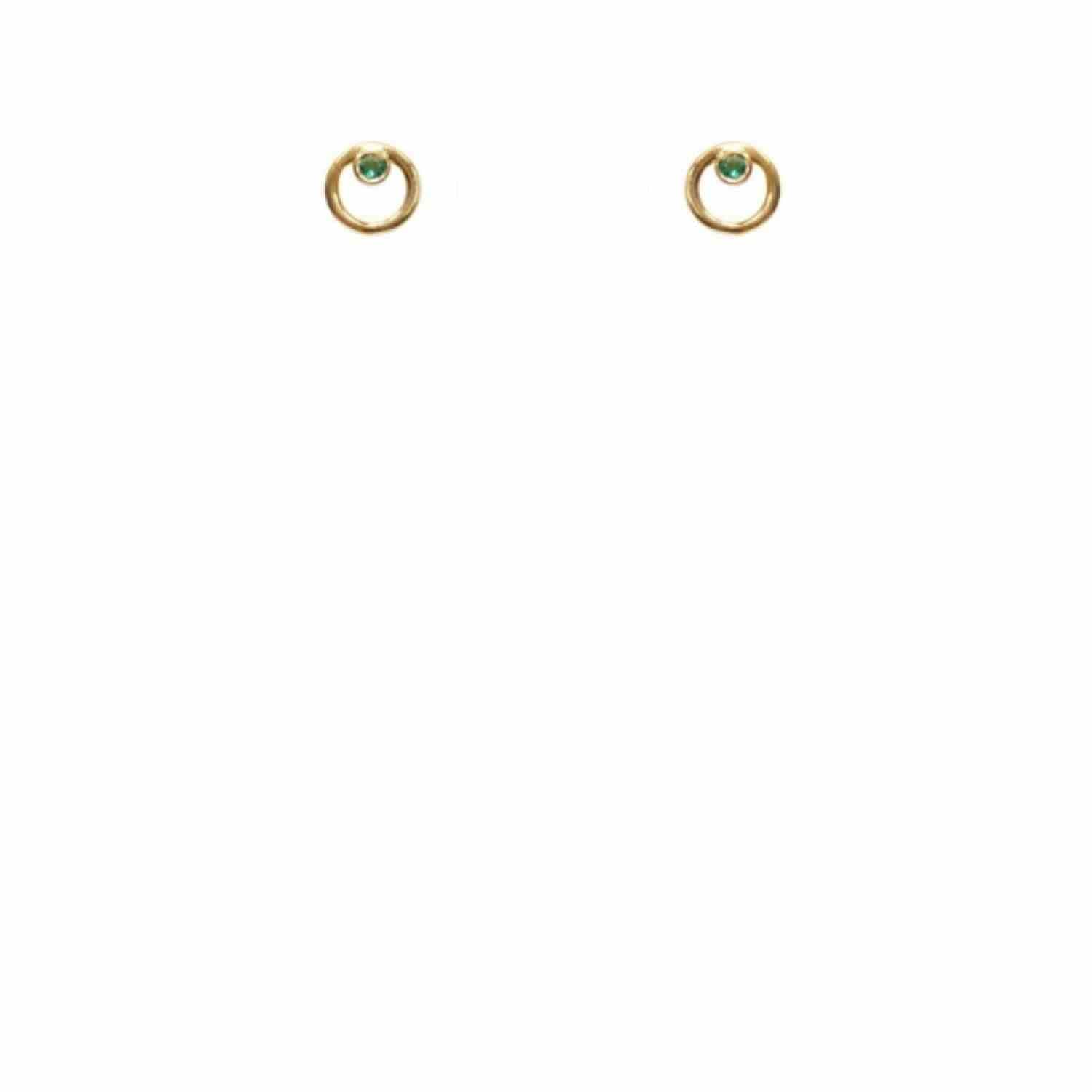 EVELYNE-M CURVACEOUS | Emerald - Stud Earring - 18 Karat Gold