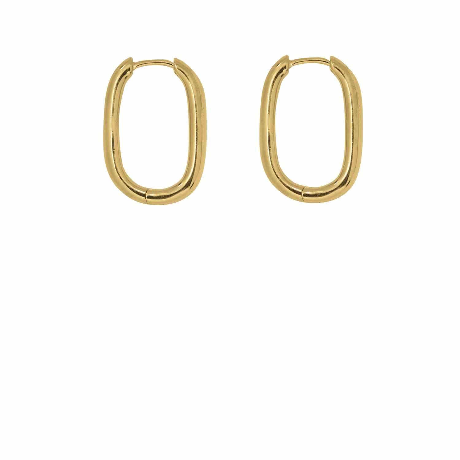 EVELYNE-M ELONGATED | Paperclip Bold Medium - Creole Hoop - Gold