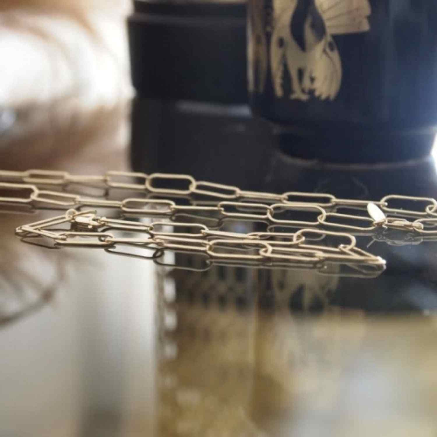 EVELYNE-M ELONGATED | Paperclip Light - Bracelet - Gold