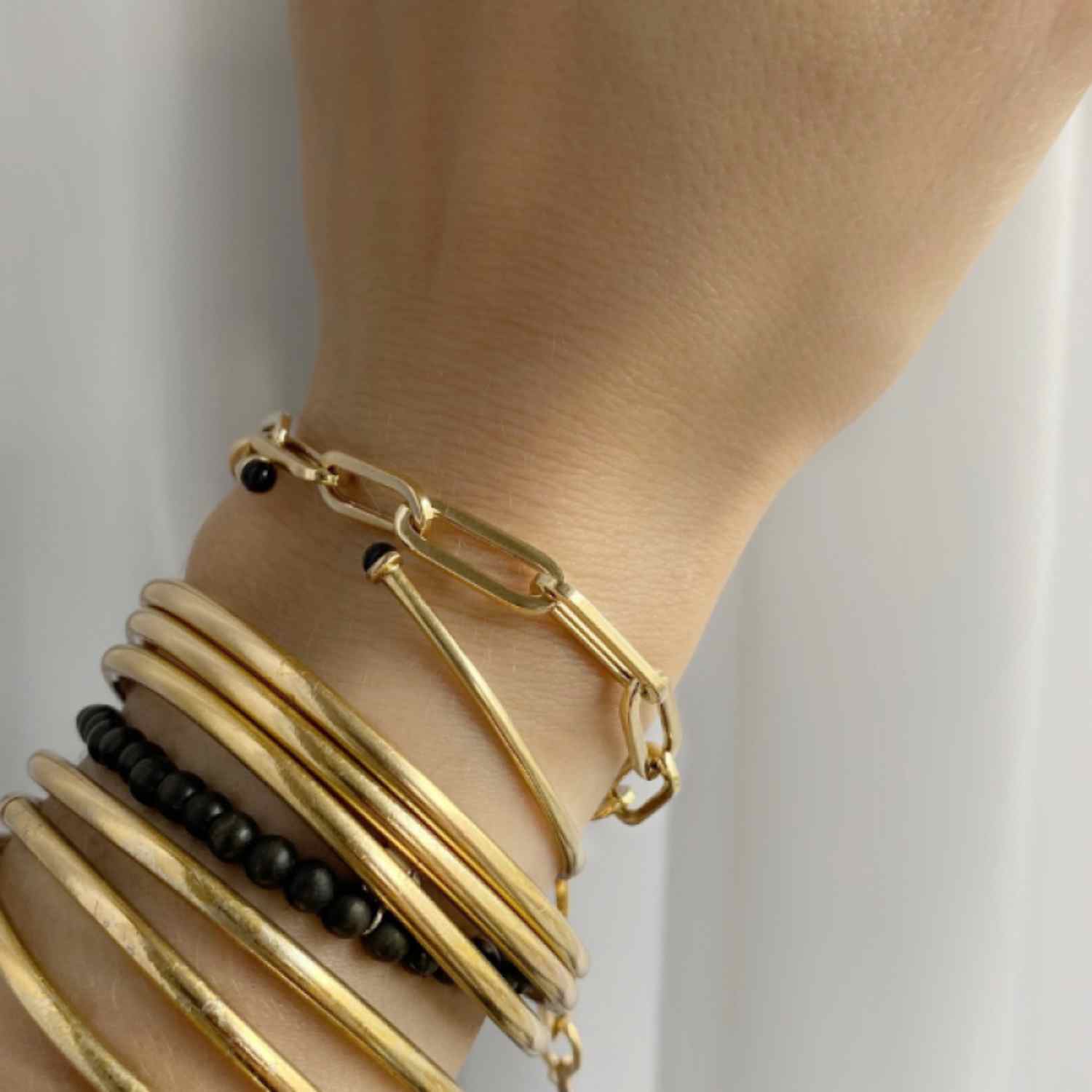 EVELYNE-M ELONGATED | Paperclip Mega - Bracelet - 18 Karat Gold