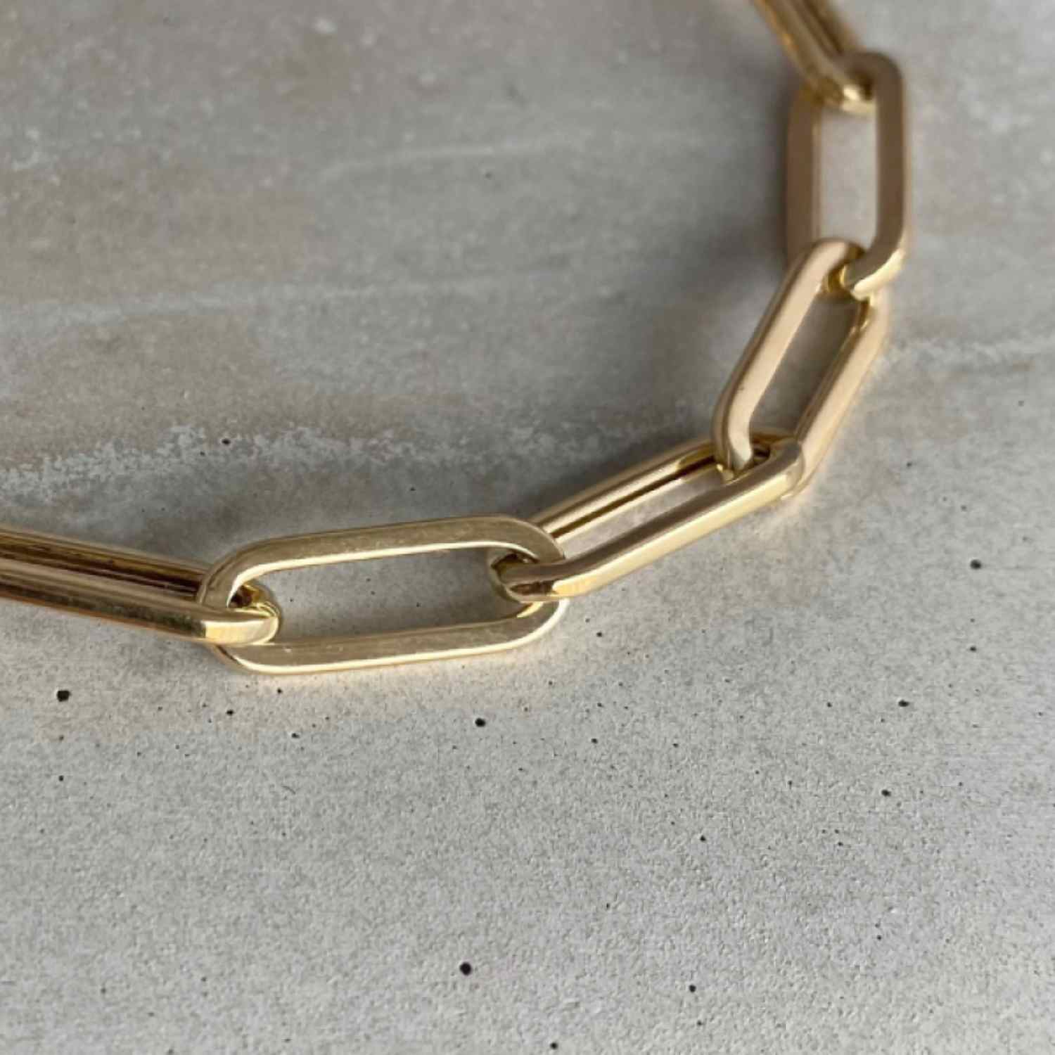 EVELYNE-M ELONGATED | Paperclip Mega - Bracelet - 18 Karat Gold