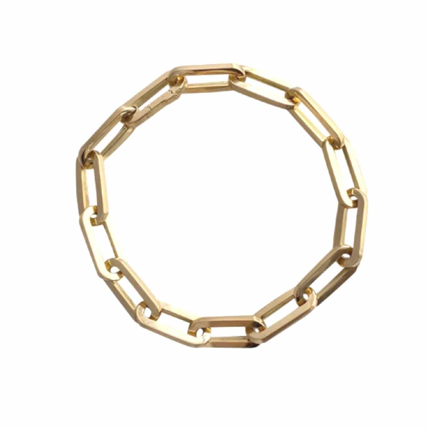 EVELYNE-M ELONGATED | Paperclip Ultra - Bracelet - 18 Karat Gold