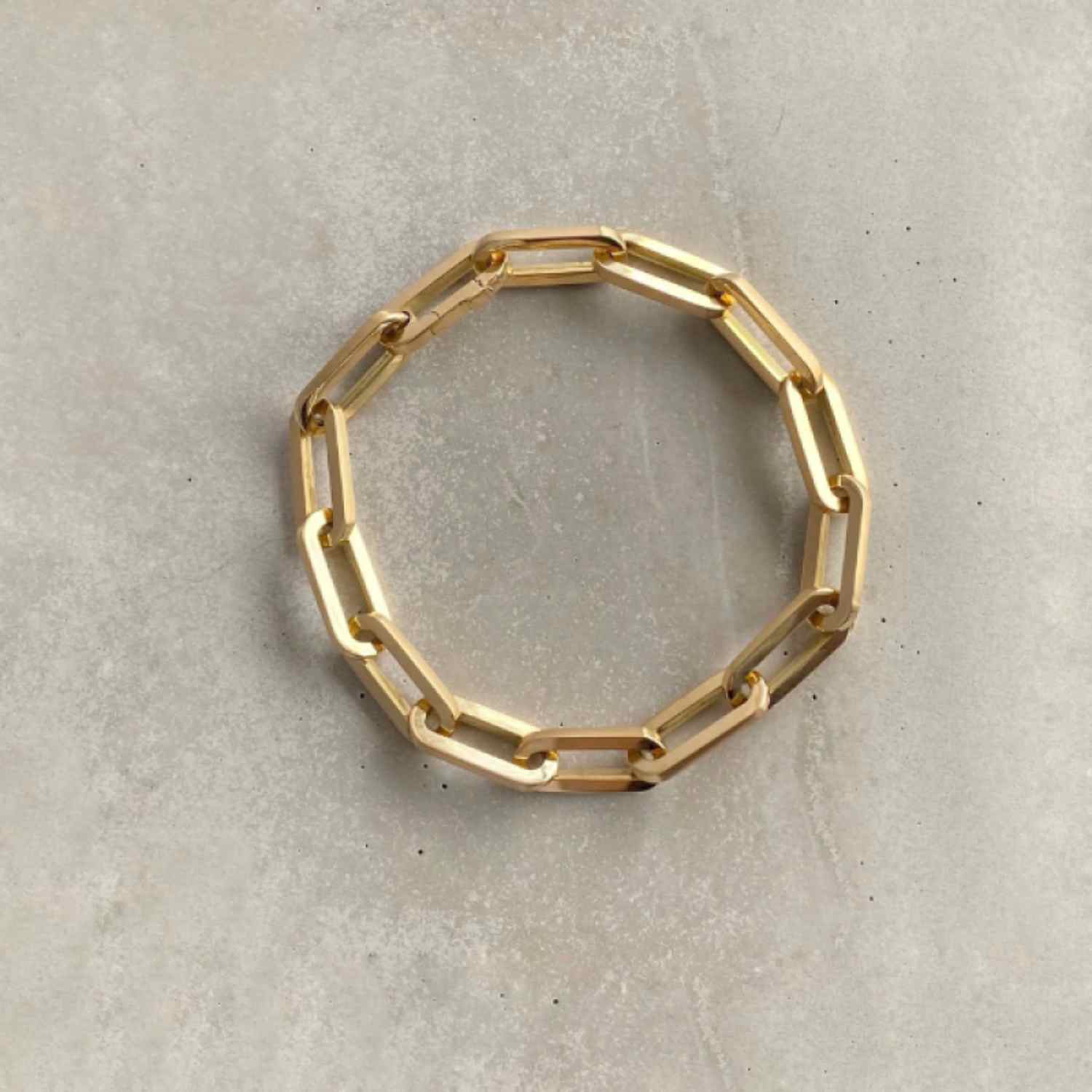 EVELYNE-M ELONGATED | Paperclip Ultra - Bracelet - 18 Karat Gold