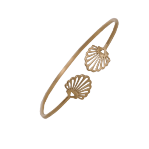 EVELYNE-M ONE SIZE HUMMINGBIRD SHELL | Classic - Bangle - Gold