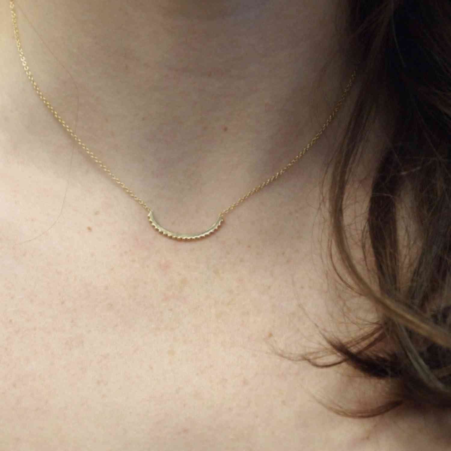 EVELYNE-M 40-45cm LUNAMOTION | Meteoroids Curva - Necklace - Gold