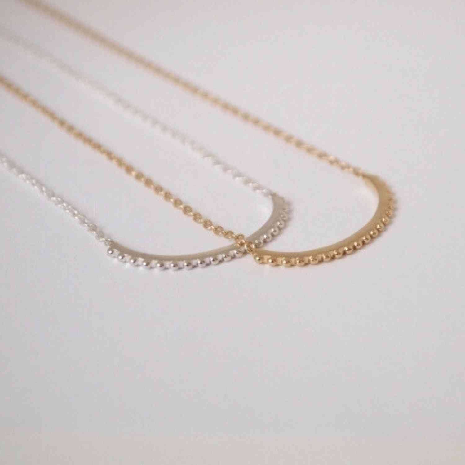 EVELYNE-M 40-45cm LUNAMOTION | Meteoroids Curva - Necklace - Silver
