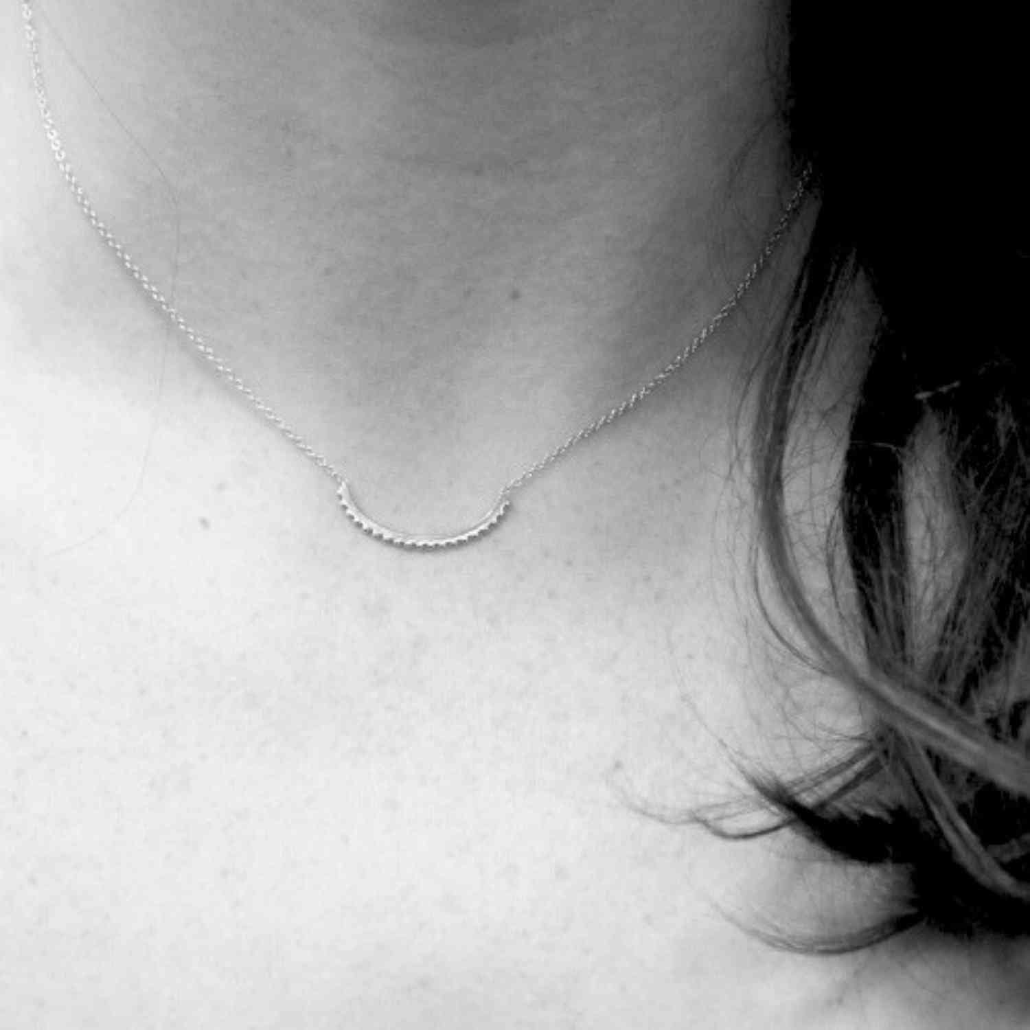 EVELYNE-M 40-45cm LUNAMOTION | Meteoroids Curva - Necklace - Silver