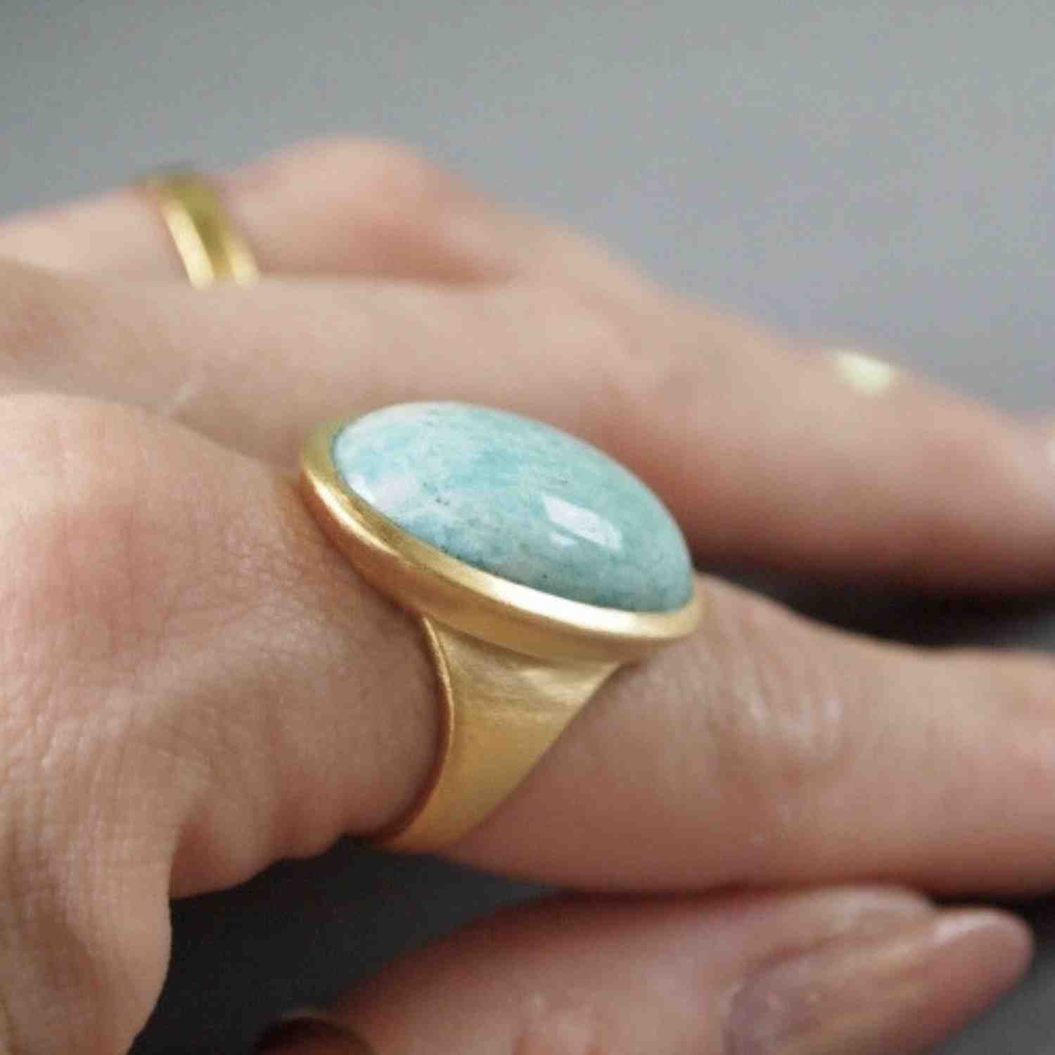 EVELYNE-M ONEIRO | Amazonite - Ring - Gold