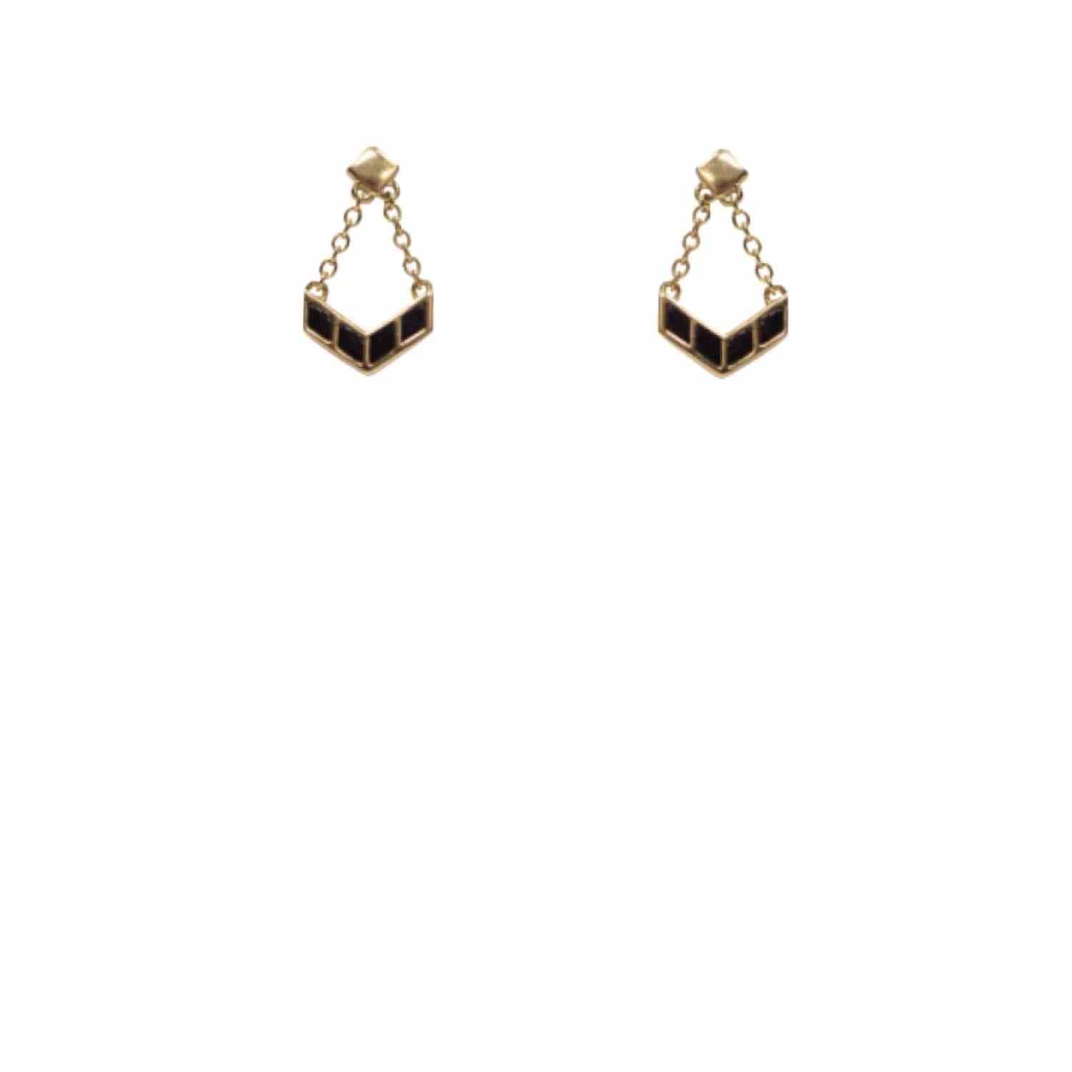 EVELYNE-M OPALIA | Black Onyx Carousel - Stud Earring - 18 Karat Gold