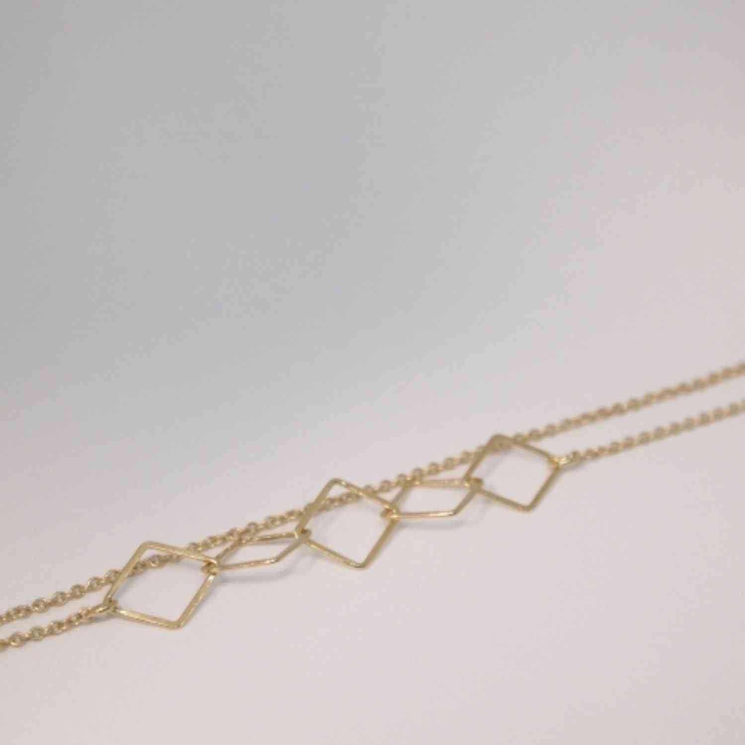 EVELYNE-M 50cm OPALIA | Rhombus Five - Necklace - Gold