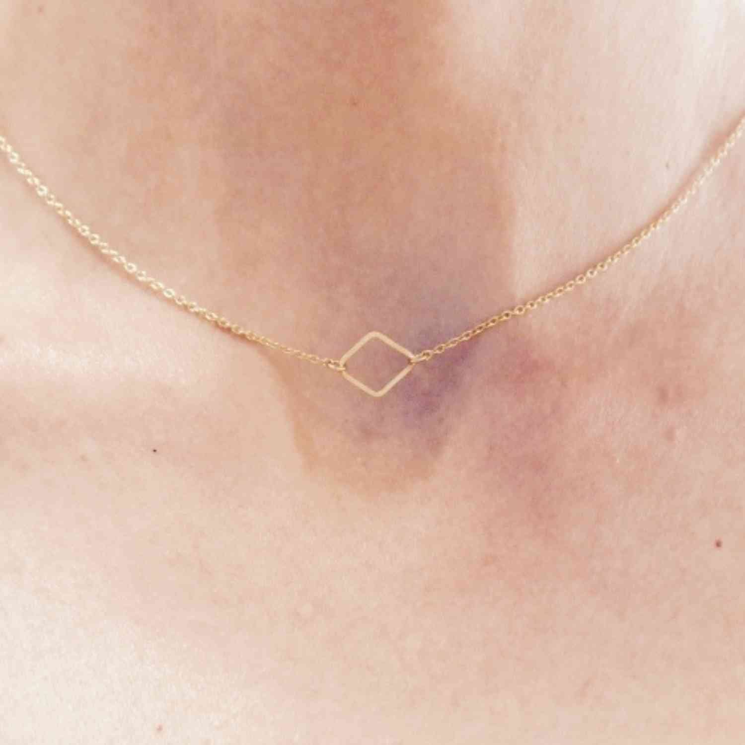 EVELYNE-M 50cm OPALIA | Rhombus Minimal - Necklace - Gold
