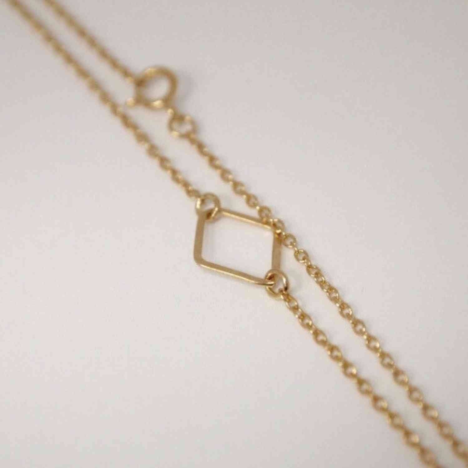 EVELYNE-M 40cm OPALIA | Rhombus Minimal - Necklace - Gold