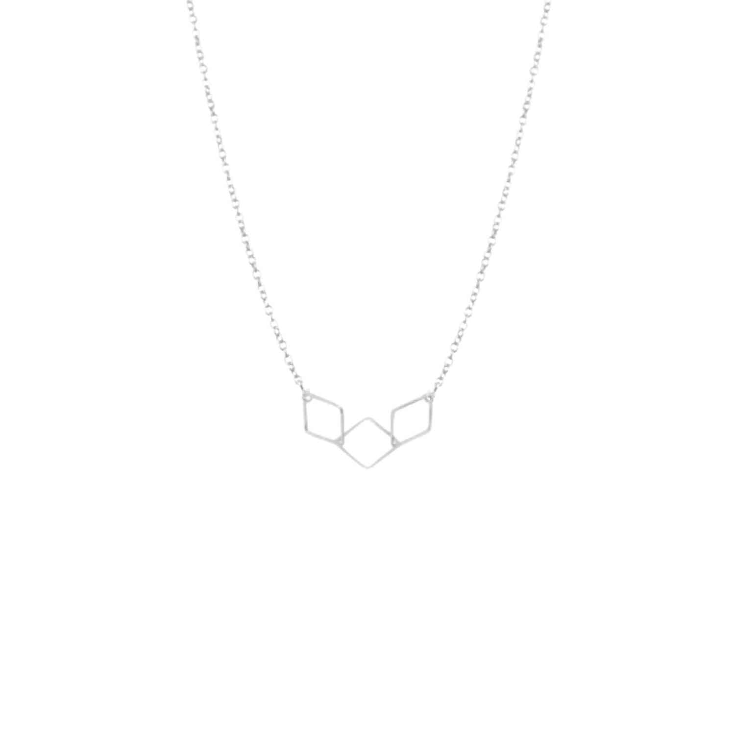 EVELYNE-M 45cm OPALIA | Rhombus Trial - Necklace - Silver