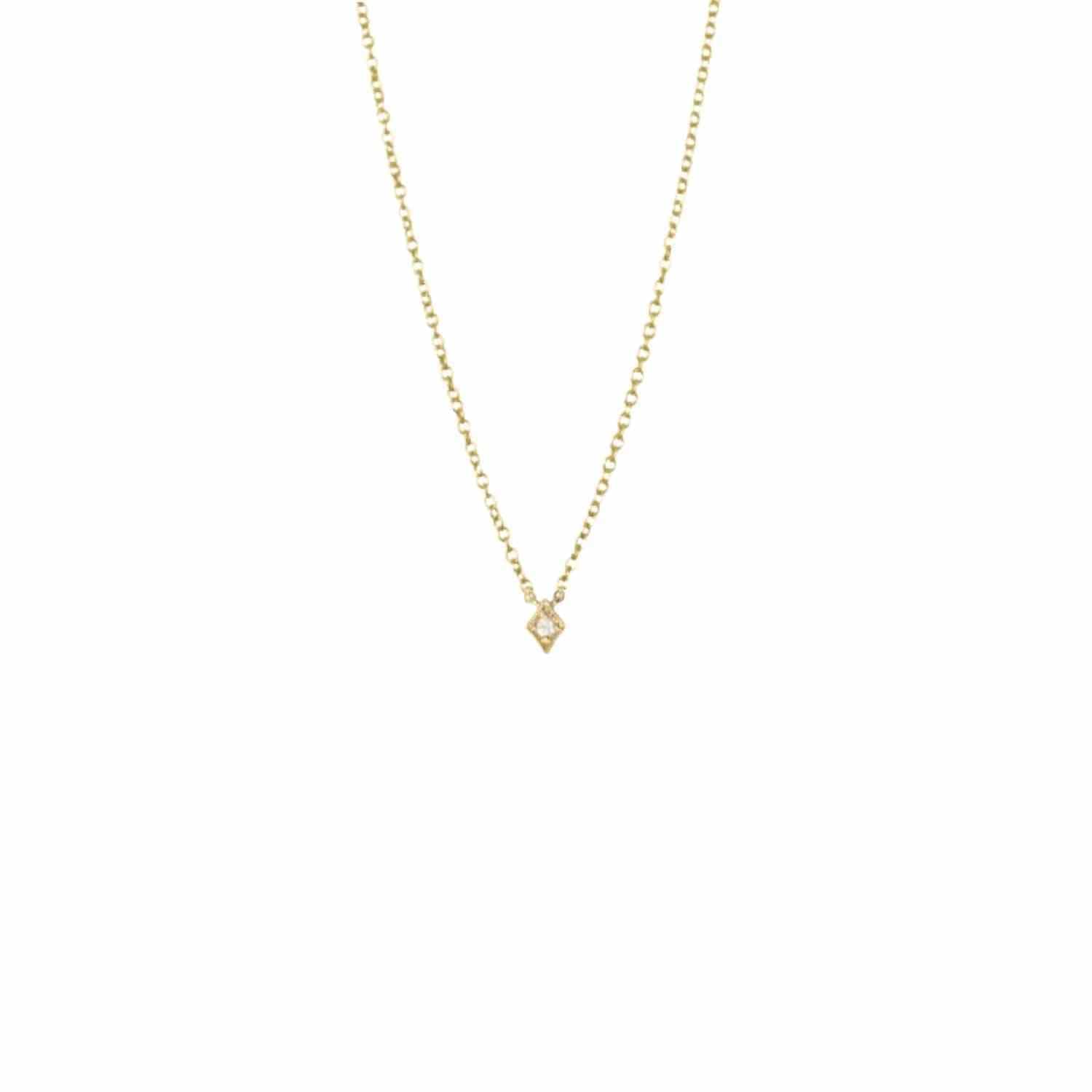 EVELYNE-M 40-45cm OPALIA | Vintage Rhombus White Diamond - Necklace - 18 Karat Gold