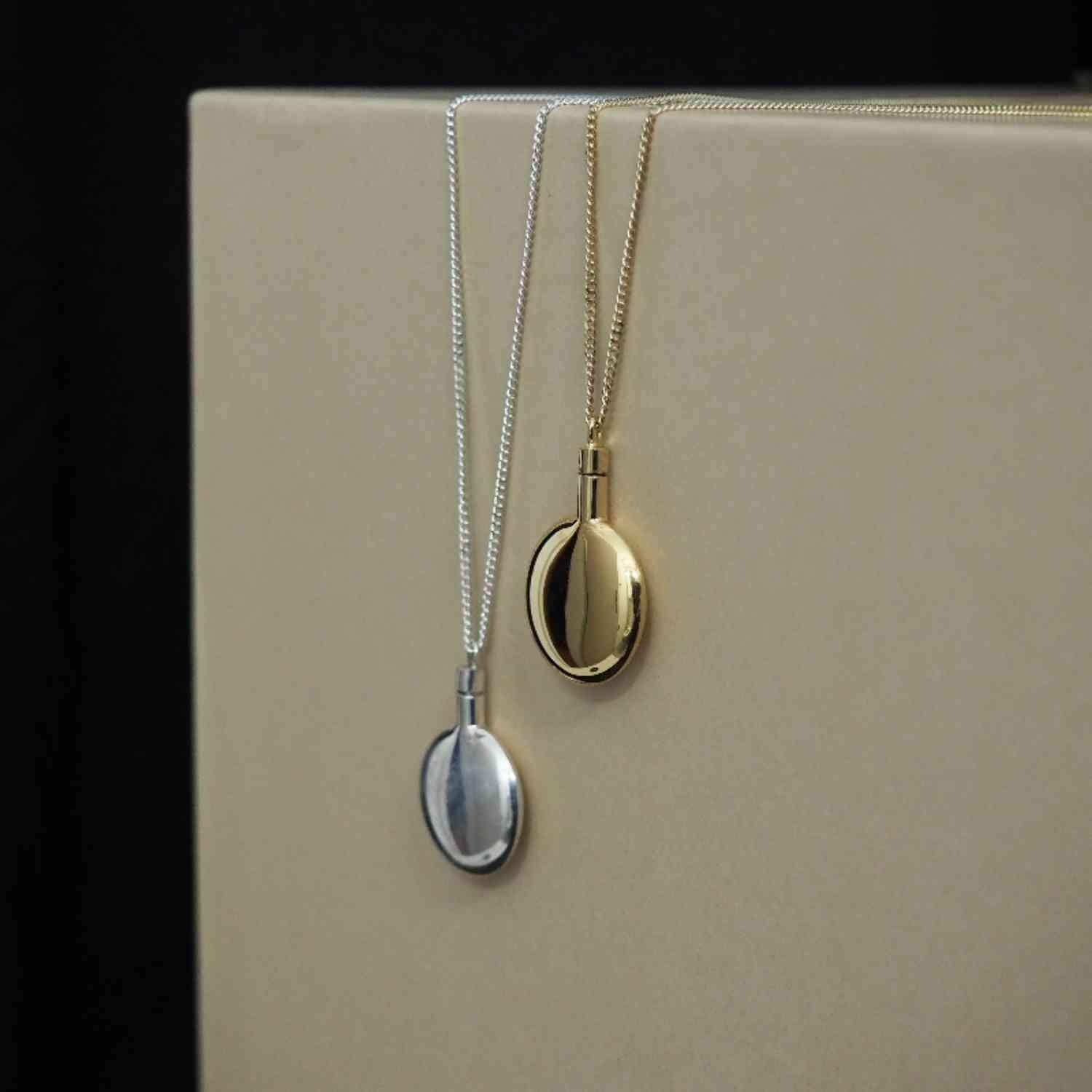 EVELYNE-M 80cm PAILLETTE | Fragrance Locket - Necklace - Silver
