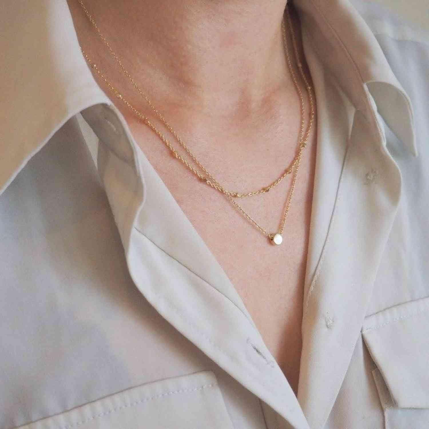 EVELYNE-M 45cm PAILLETTE | Orbit - Necklace - Gold