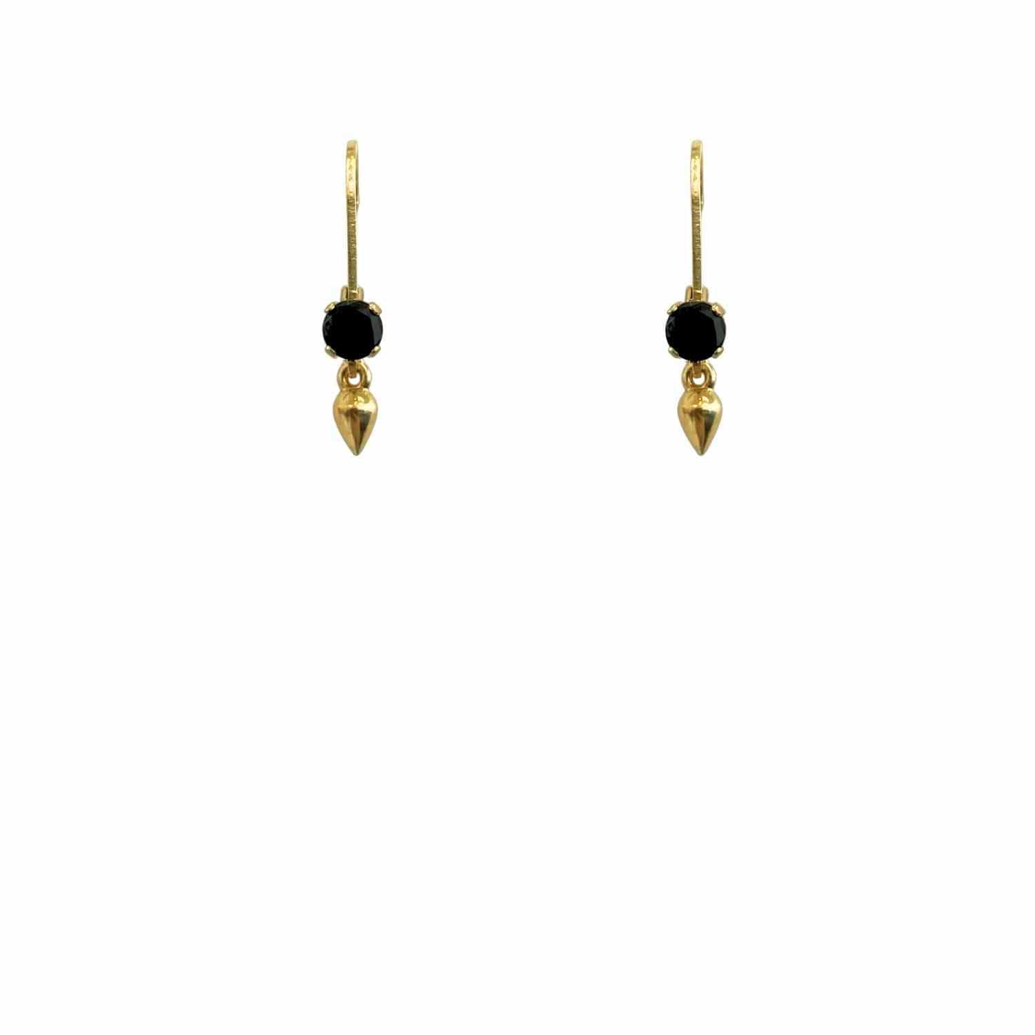 EVELYNE-M Paar PANTHERA | Black Onyx Pendulum - Brisur Earring - Gold