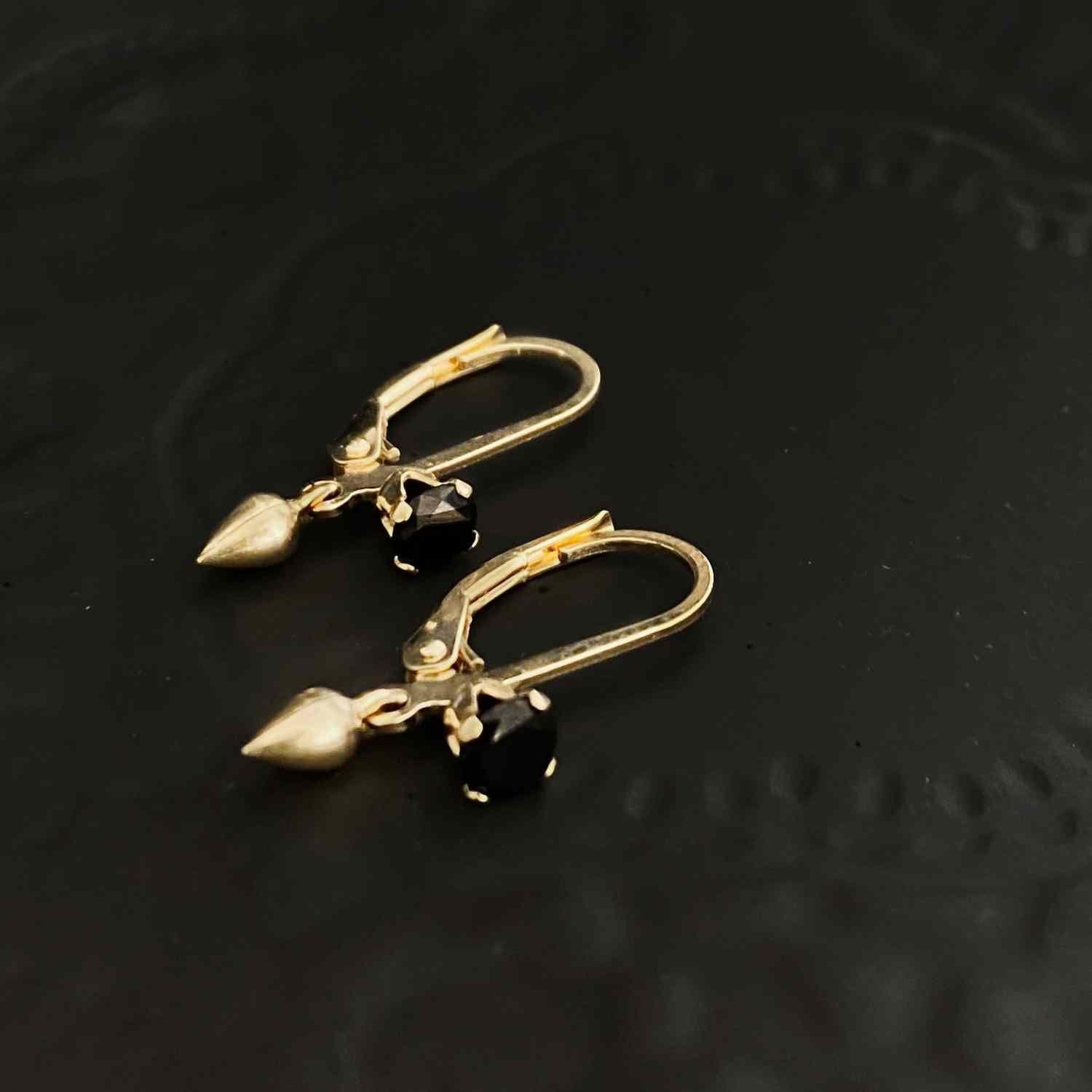 EVELYNE-M Paar PANTHERA | Black Onyx Pendulum - Brisur Earring - Gold