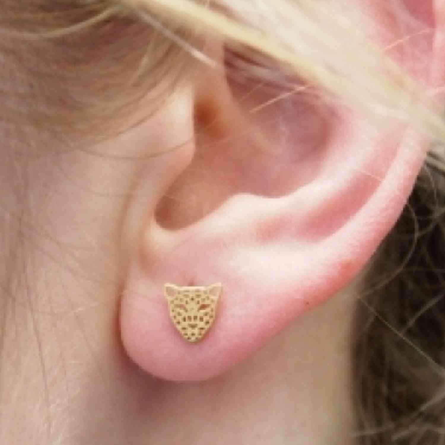 EVELYNE-M PANTHERA | Head Mini - Stud Earring - Gold