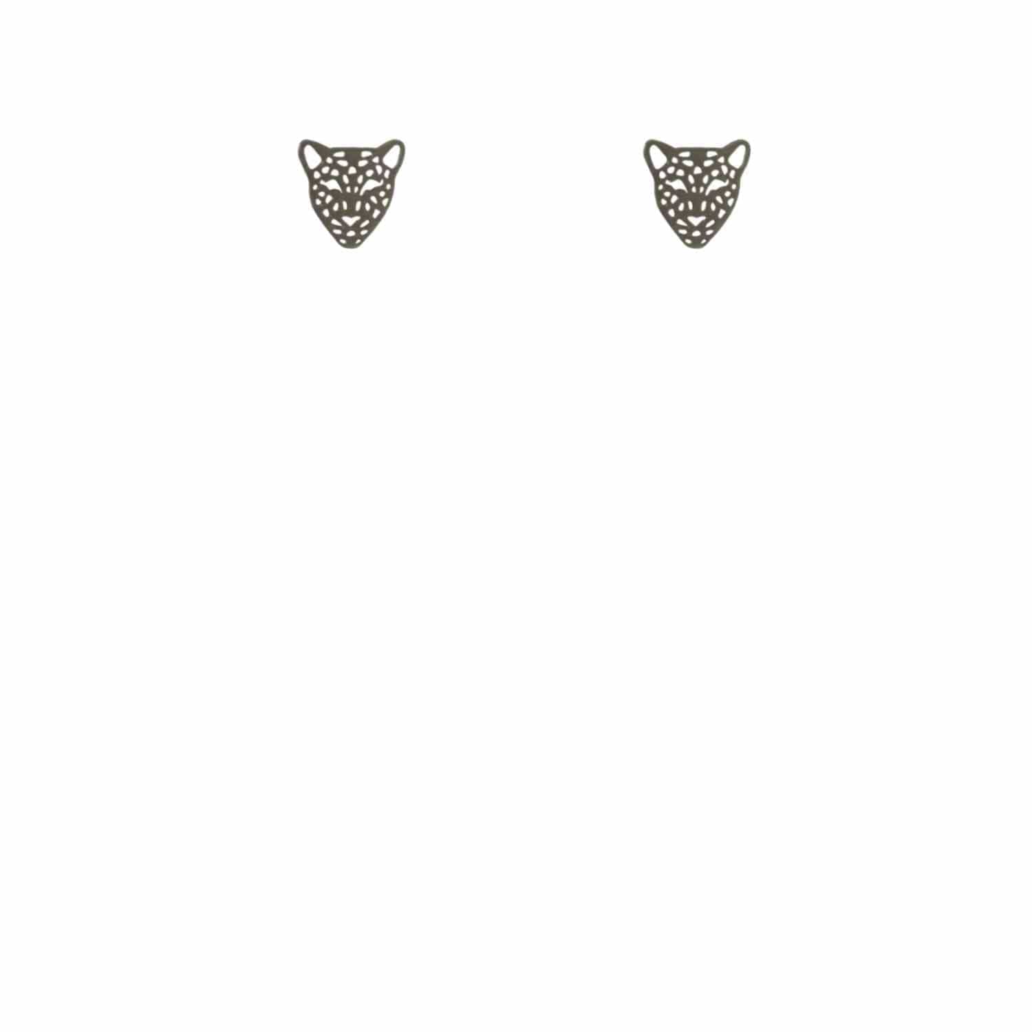 EVELYNE-M PANTHERA | Head Mini - Stud Earring - Ruthenium