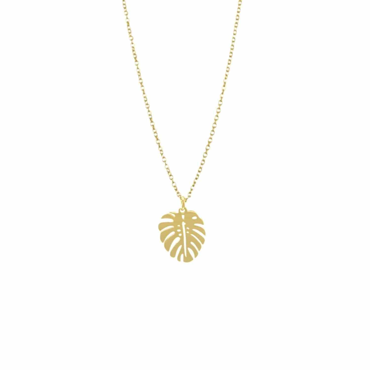 EVELYNE-M PANTHERA | Monstera Leaf - Necklace - Gold