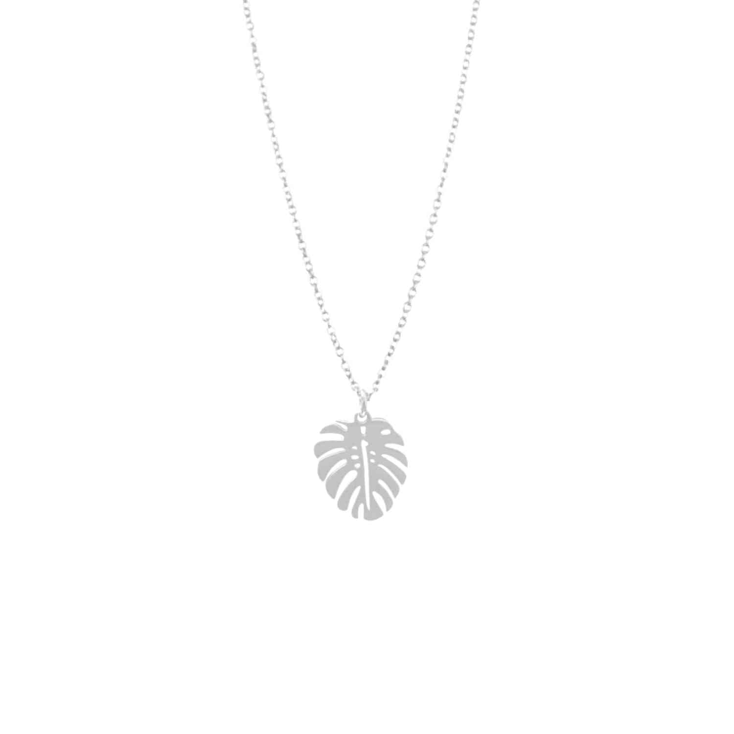 EVELYNE-M PANTHERA | Monstera Leaf - Necklace - Silver