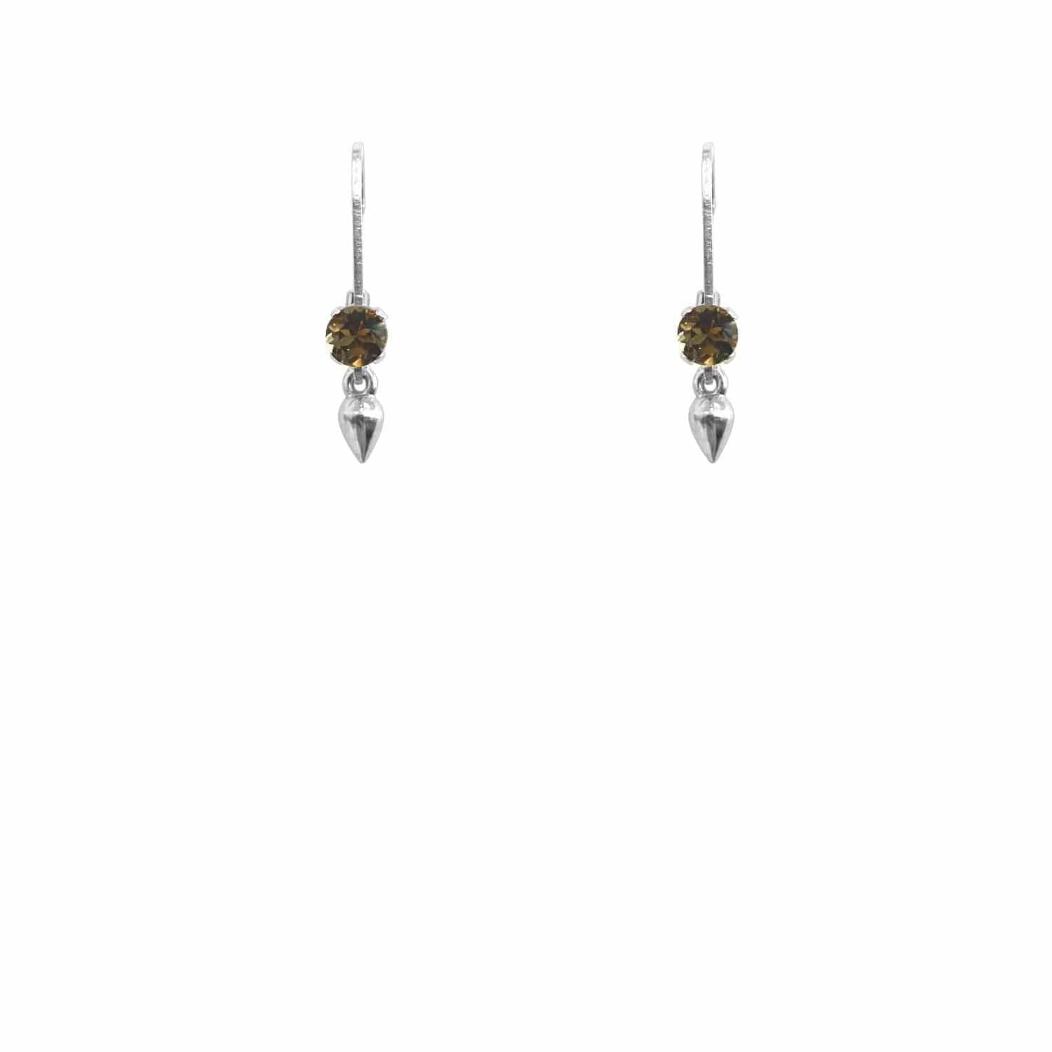 EVELYNE-M Paar PANTHERA | Smokyquarz Pendulum - Brisur Earring - Silver