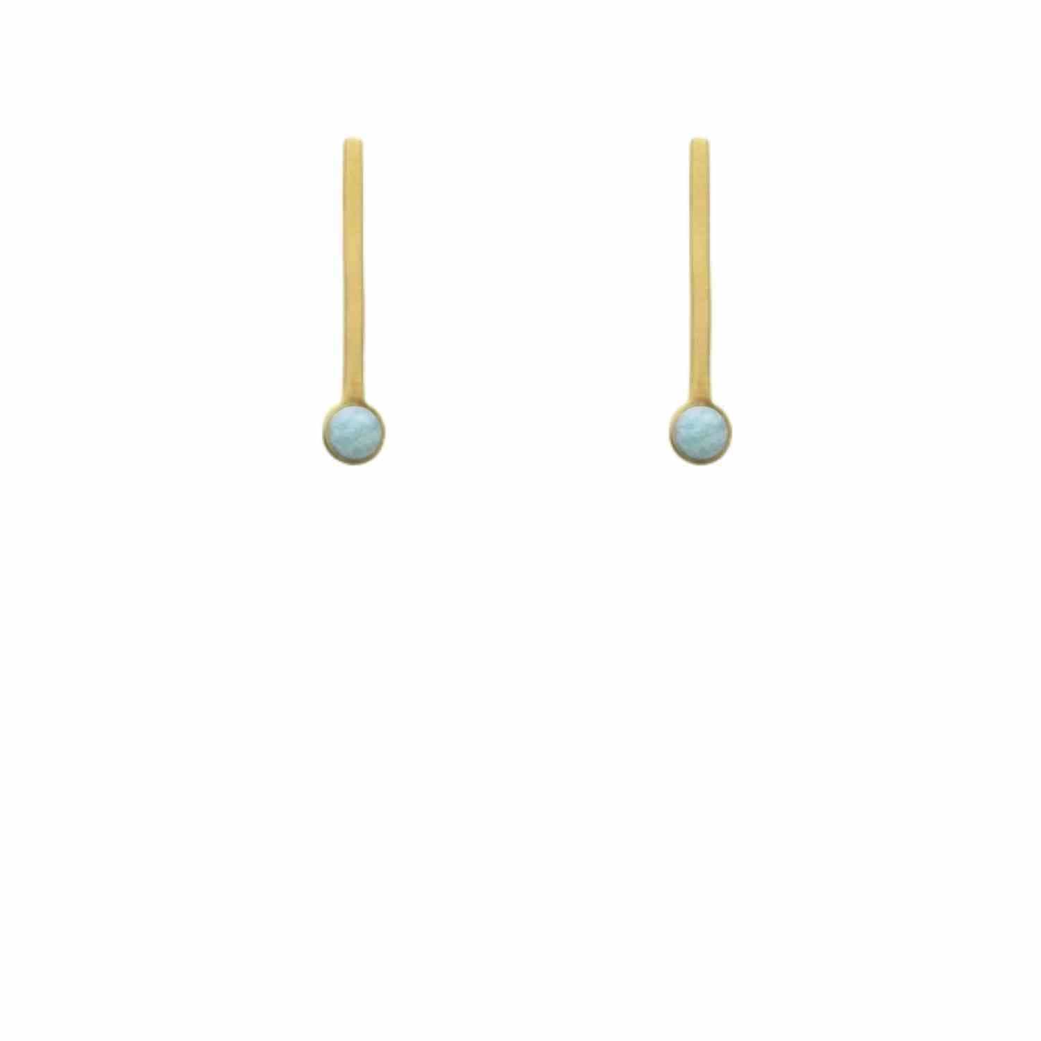 EVELYNE-M PETIT POINT | Amazonite Sputnik I - Stud Earring - Gold
