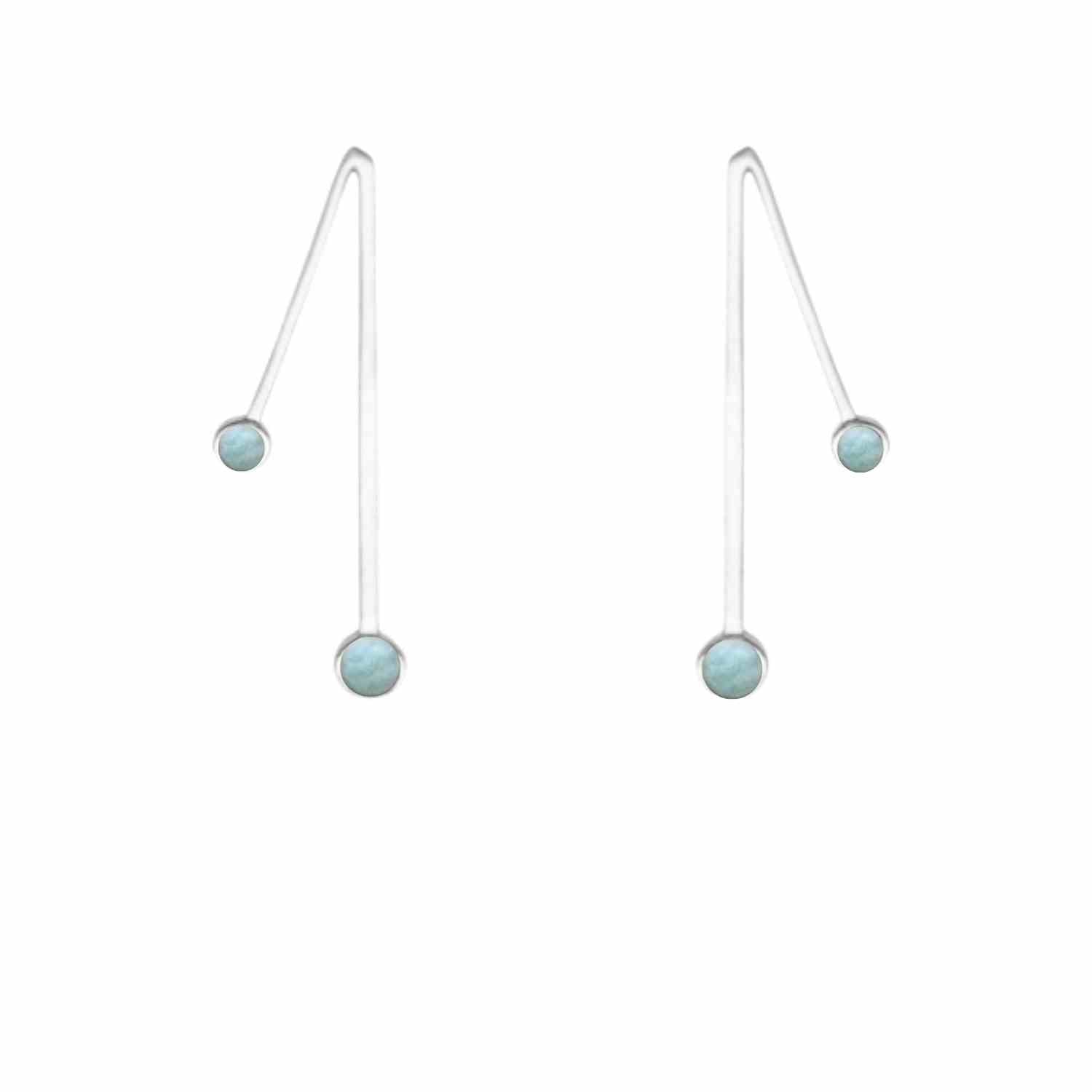 EVELYNE-M PETIT POINT | Amazonite Sputnik II - Stud Earring - Silver