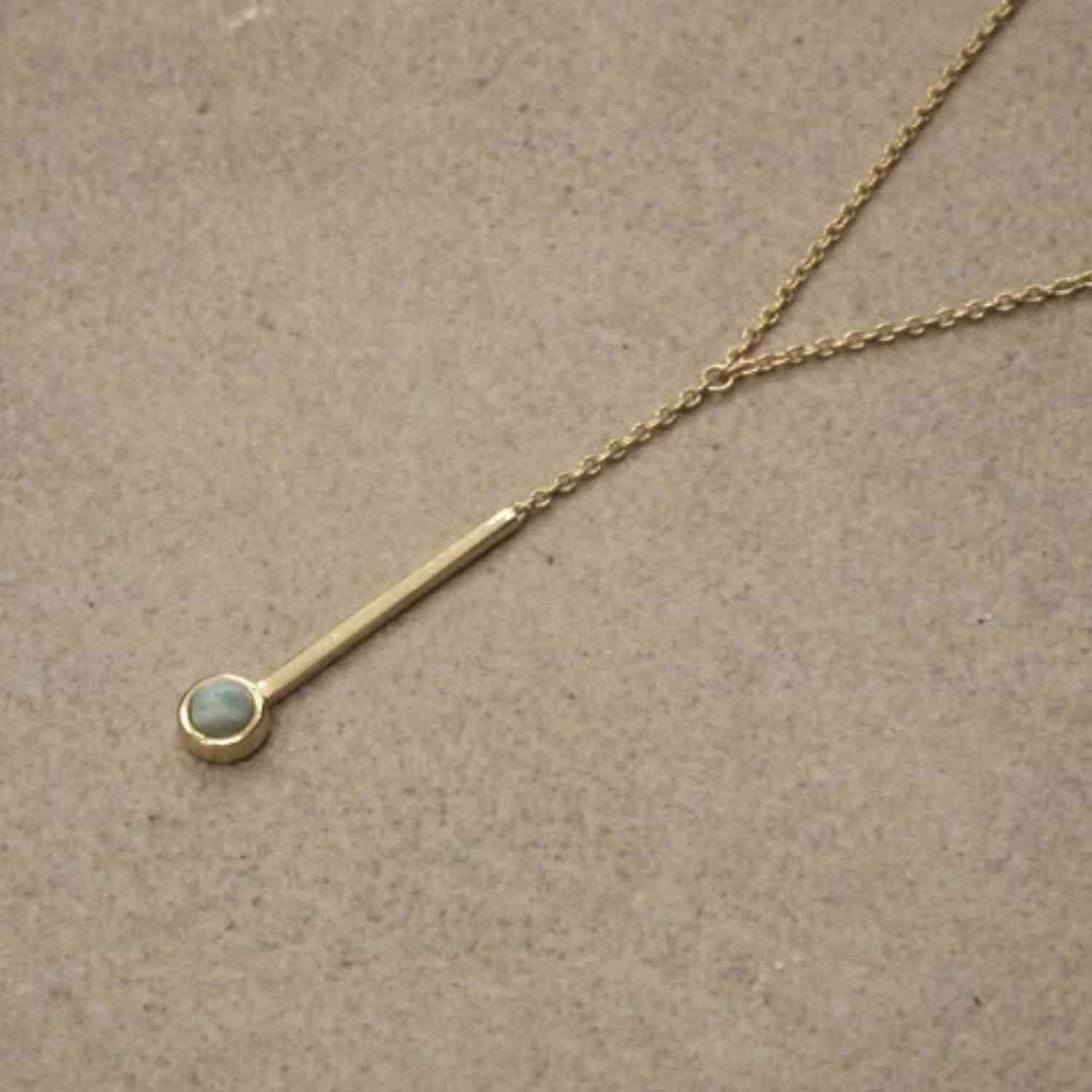 EVELYNE-M 40-45cm PETIT POINT | Amazonite Sputnik - Y-Necklace - Gold