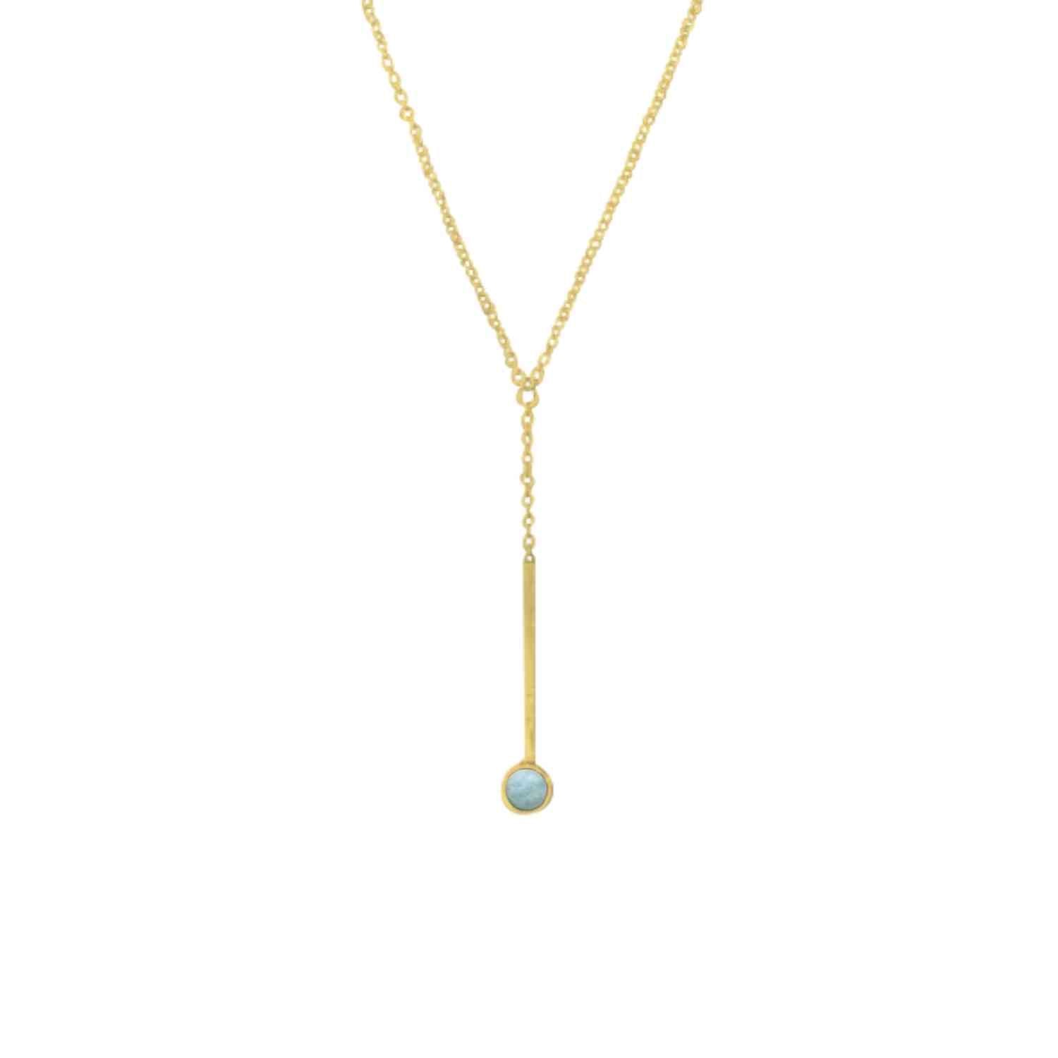 EVELYNE-M 40-45cm PETIT POINT | Amazonite Sputnik - Y-Necklace - Gold